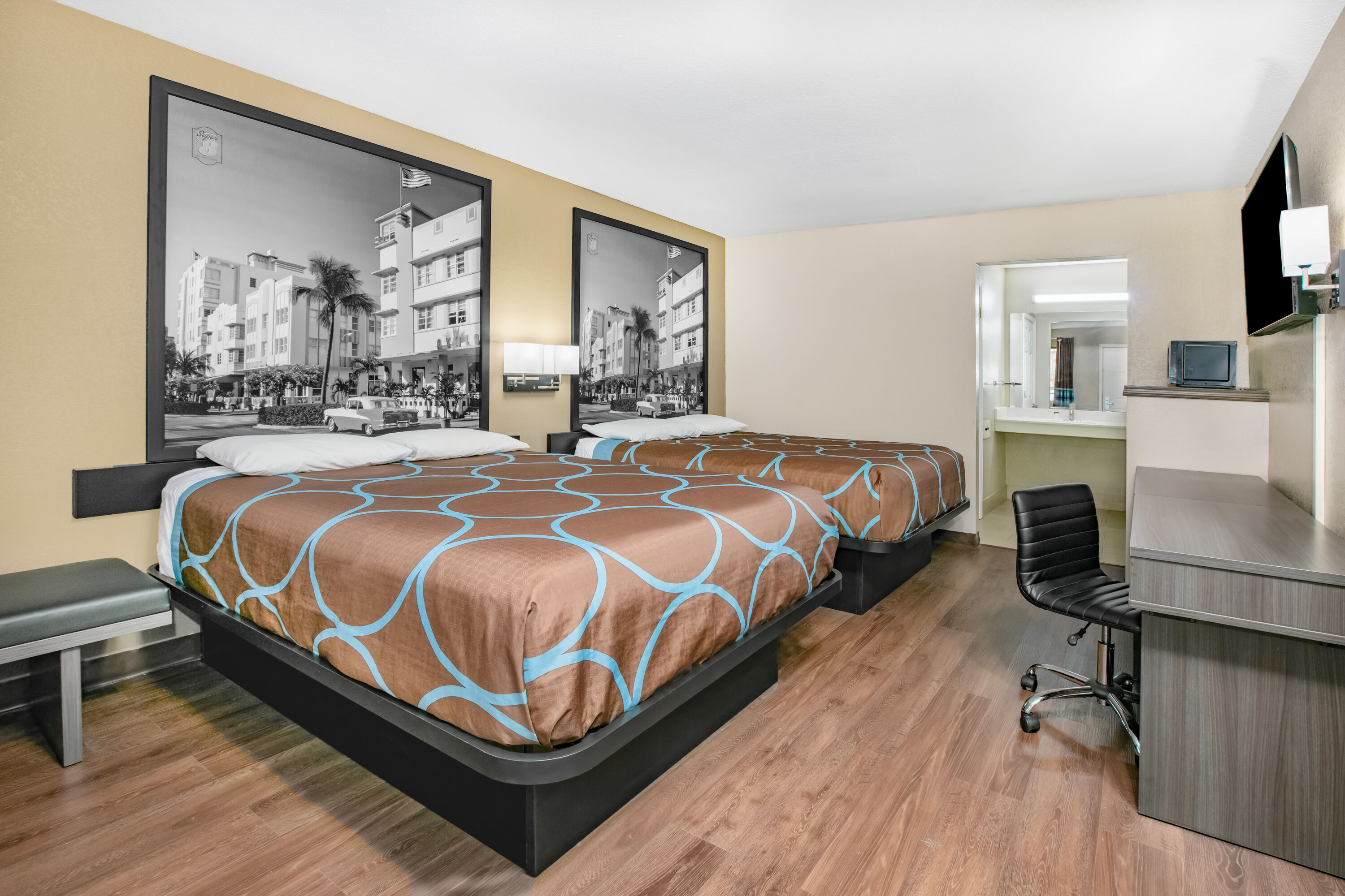 Guest room at the Super 8 by Wyndham Moss Point in Moss Point, Mississippi