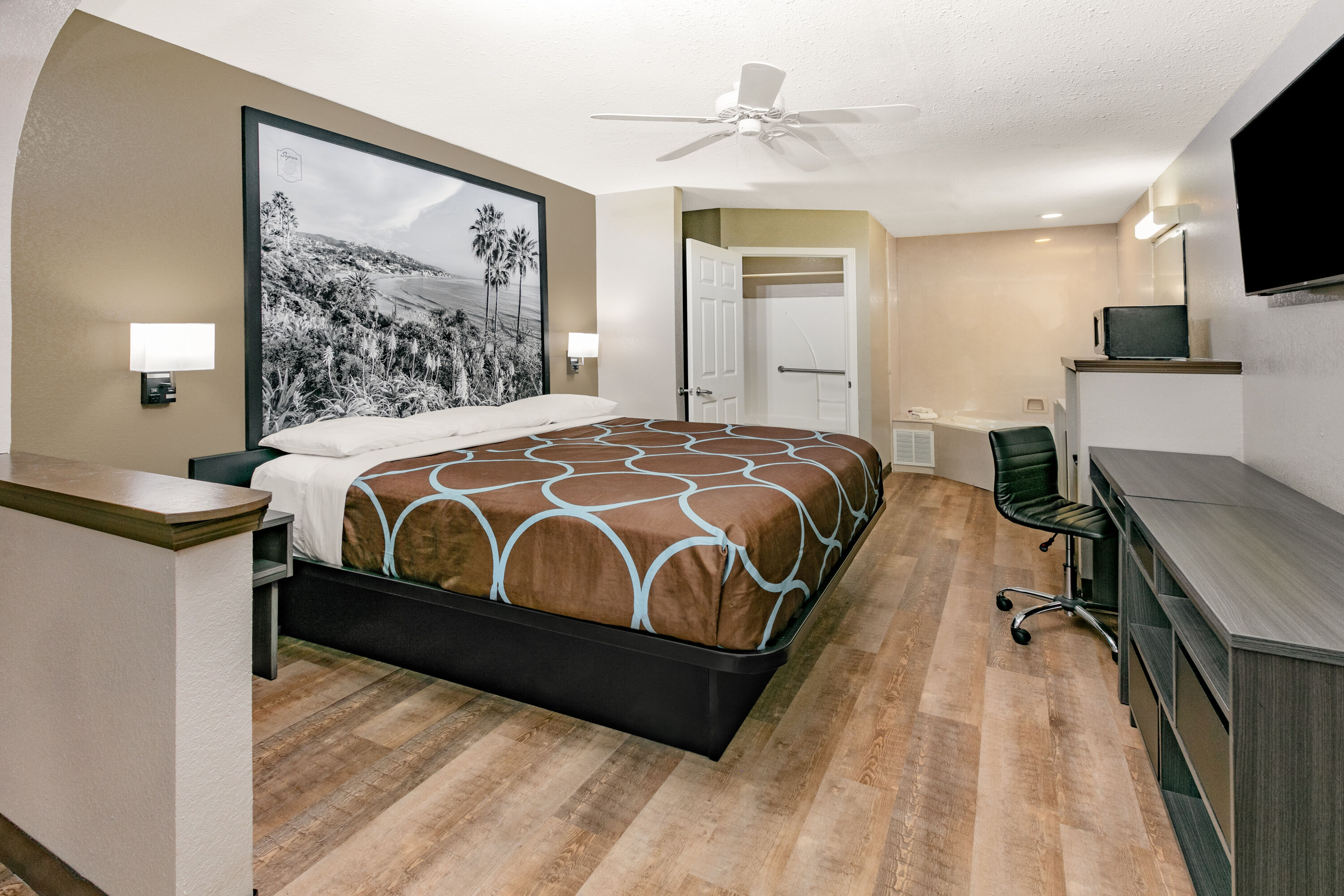Guest room at the Super 8 by Wyndham Moss Point in Moss Point, Mississippi
