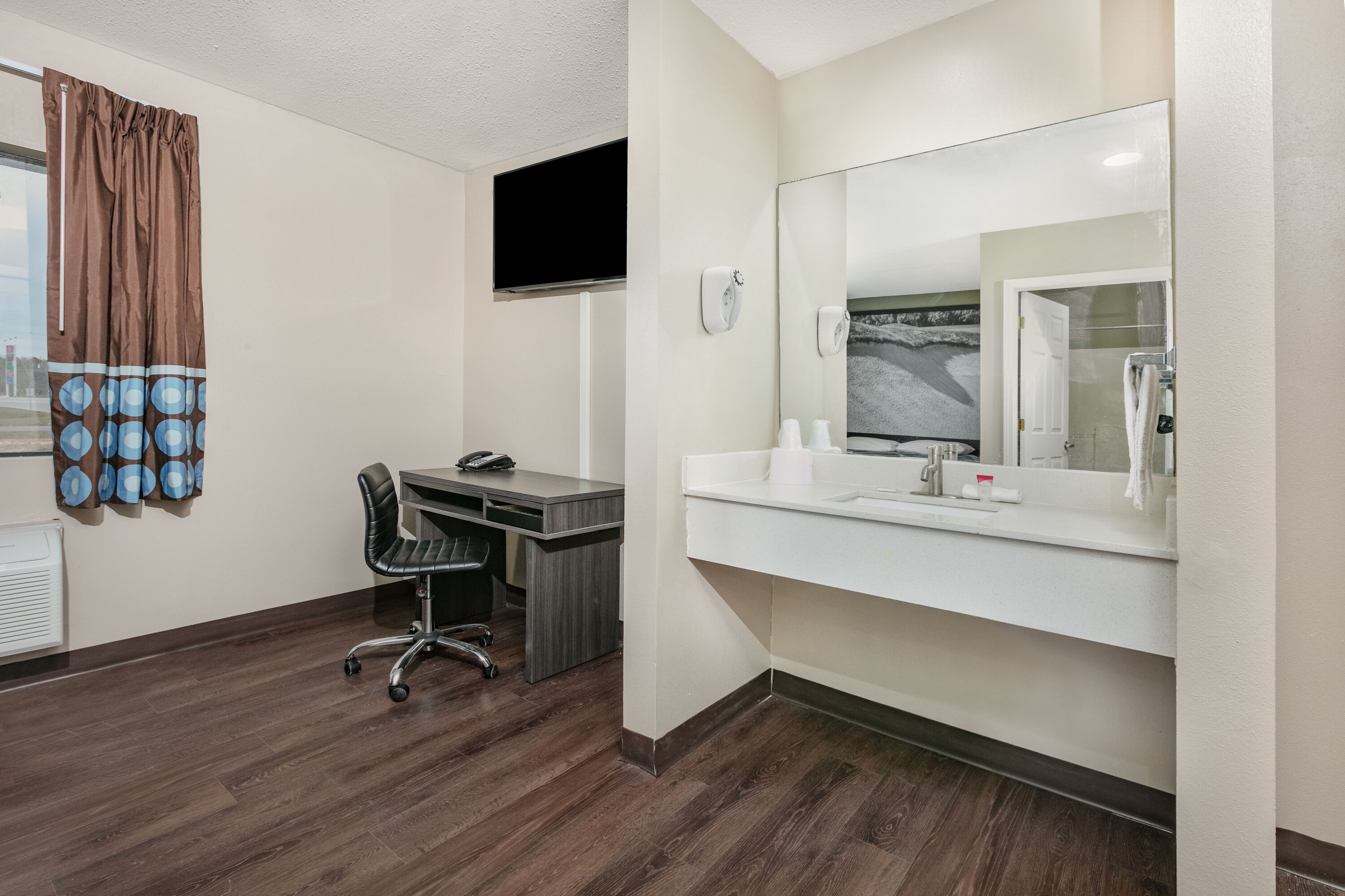 Guest room at the Super 8 by Wyndham Moss Point in Moss Point, Mississippi