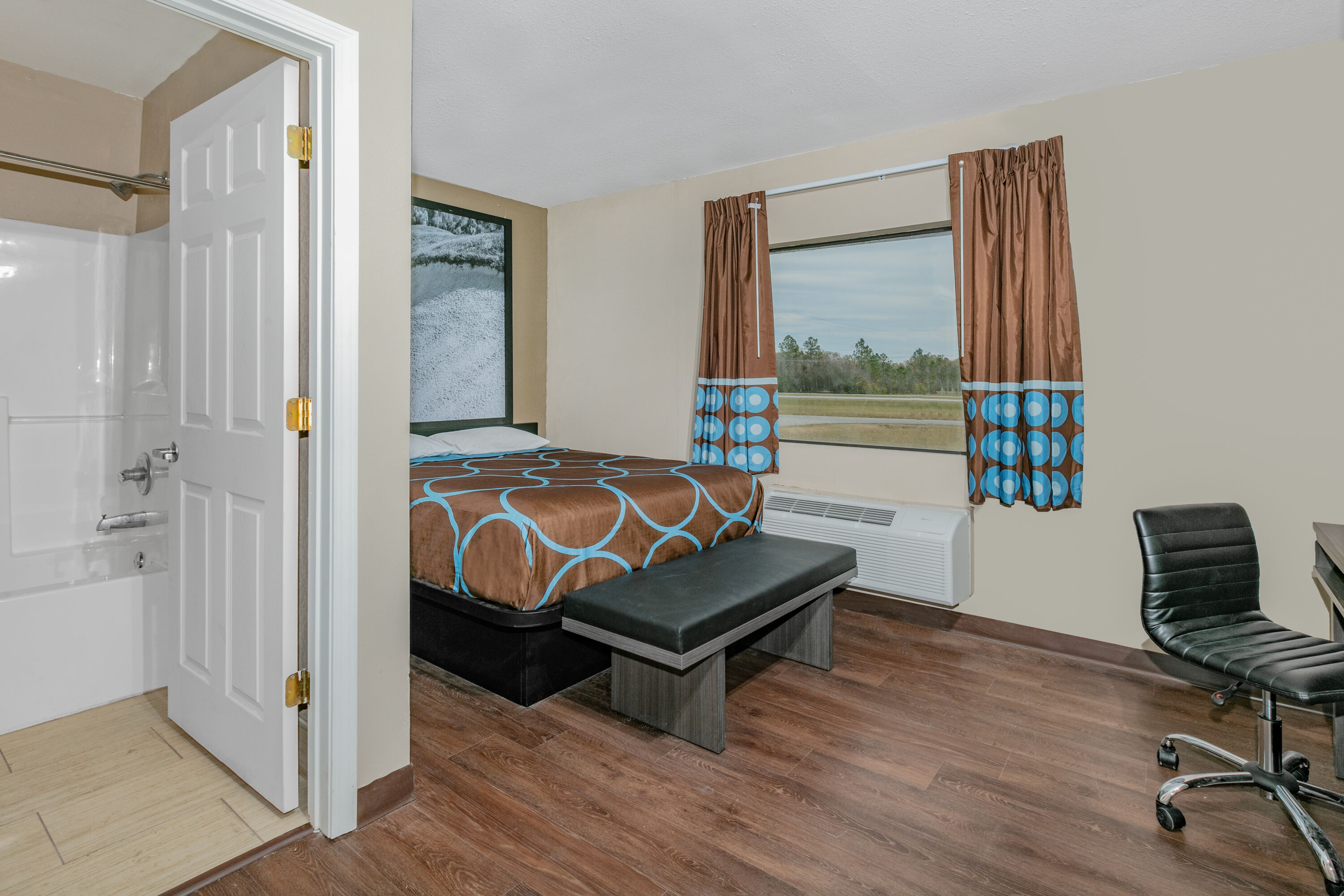 Guest room at the Super 8 by Wyndham Moss Point in Moss Point, Mississippi