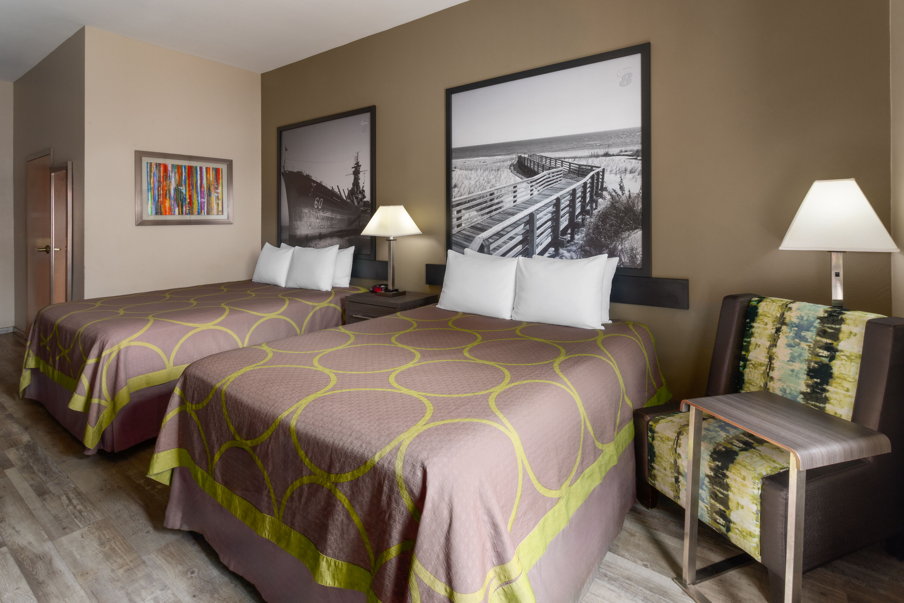 Guest room at the Super 8 by Wyndham Pascagoula in Pascagoula, Mississippi