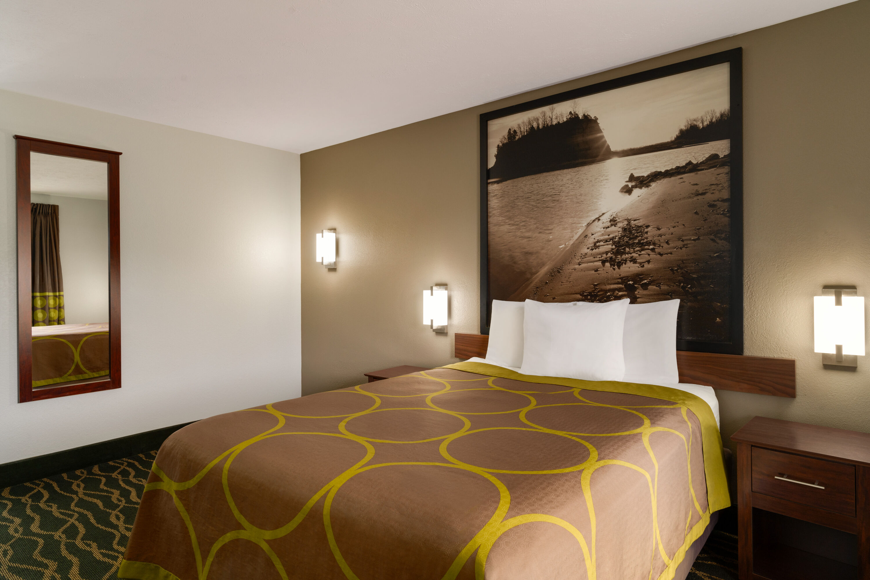 Guest room at the Super 8 by Wyndham Pearl/Jackson/East in Pearl, Mississippi