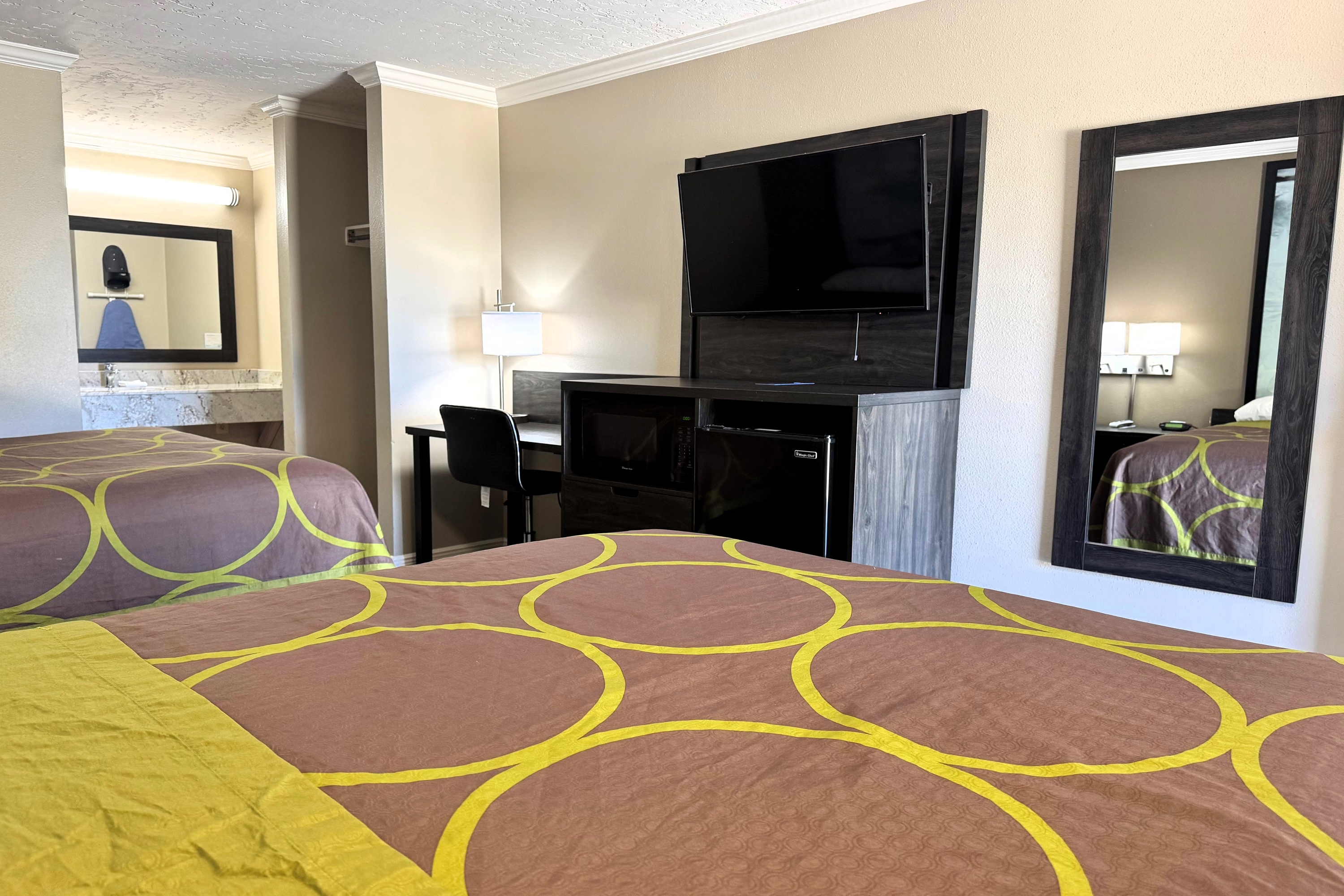 Guest room at the Super 8 by Wyndham Picayune in Picayune, Mississippi