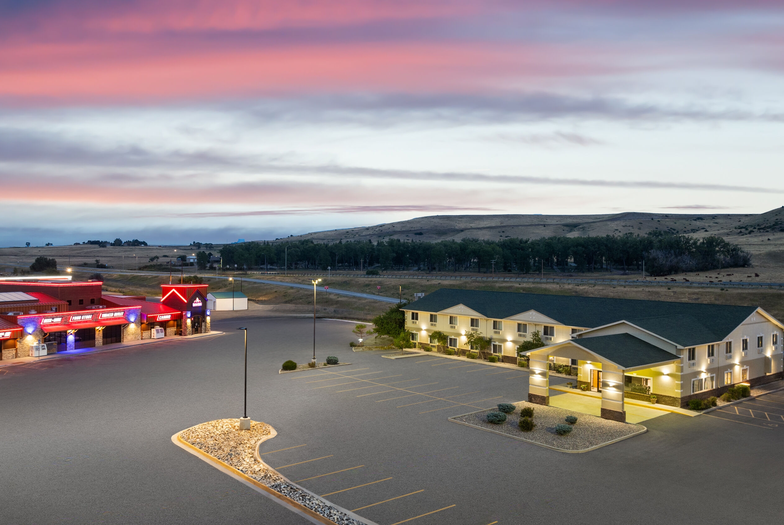 Aerial View of Super 8 by Wyndham Big Timber hotel in Big Timber, Montana