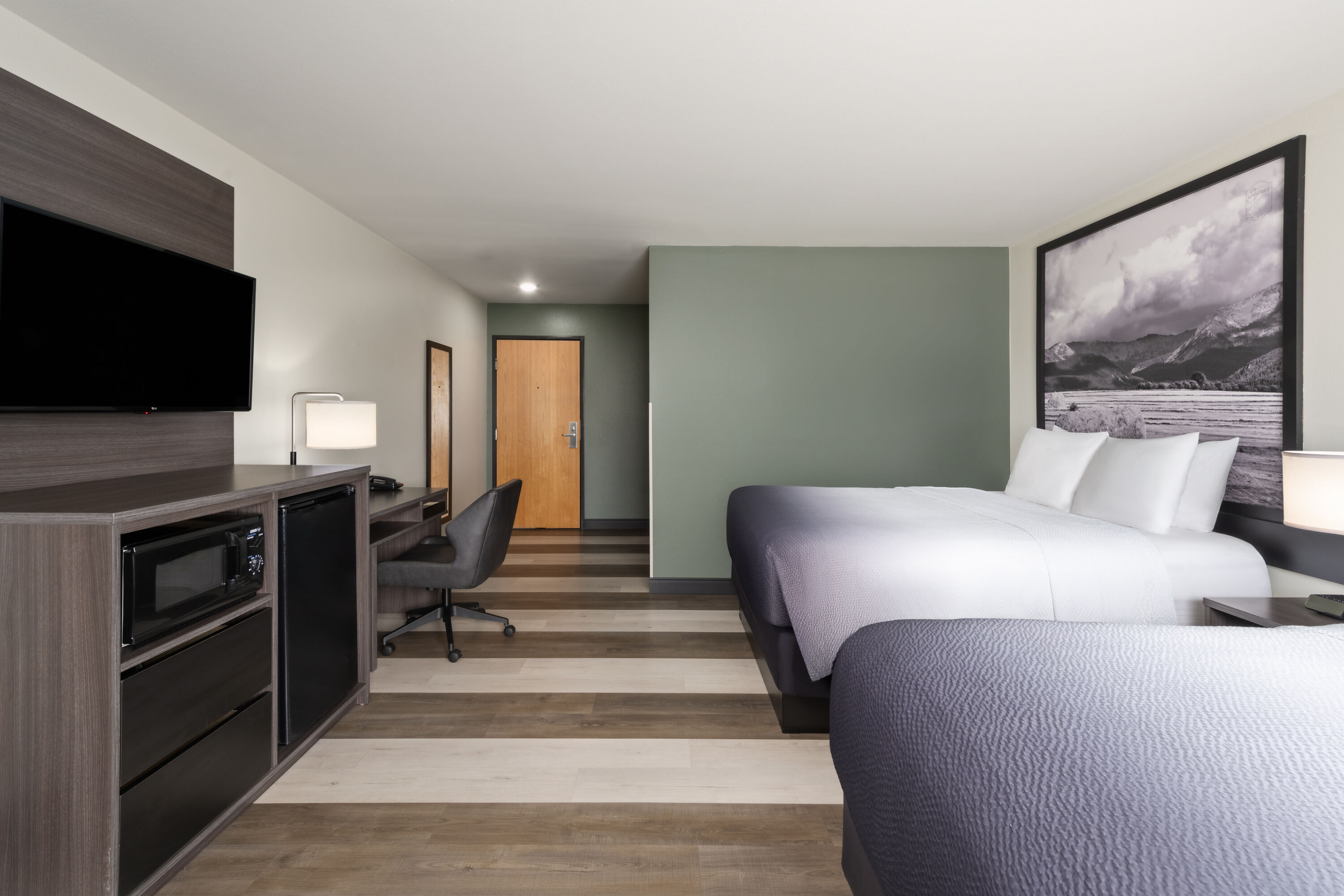 Guest room at the Super 8 by Wyndham Big Timber in Big Timber, Montana