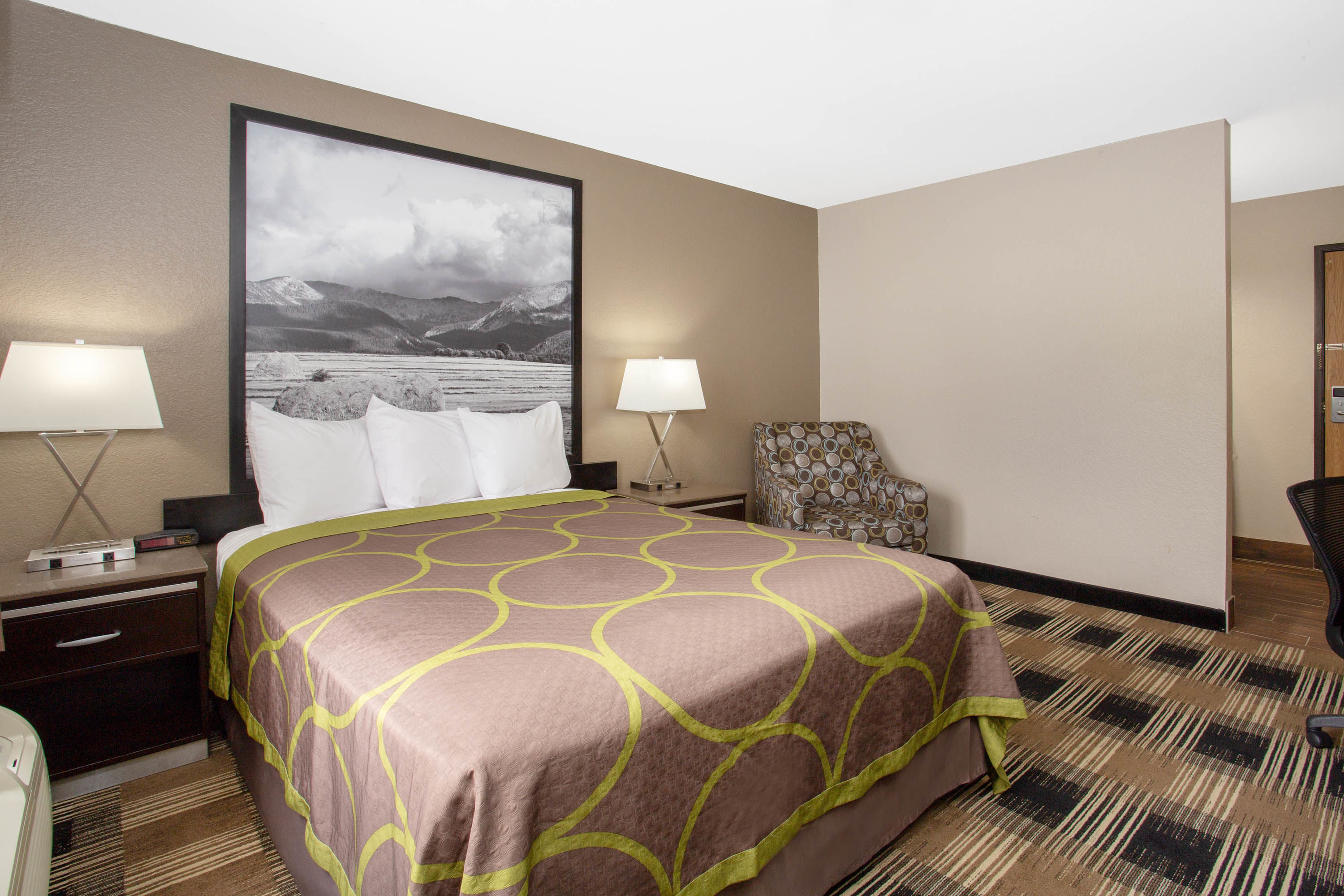 Guest room at the Super 8 by Wyndham Billings in Billings, Montana