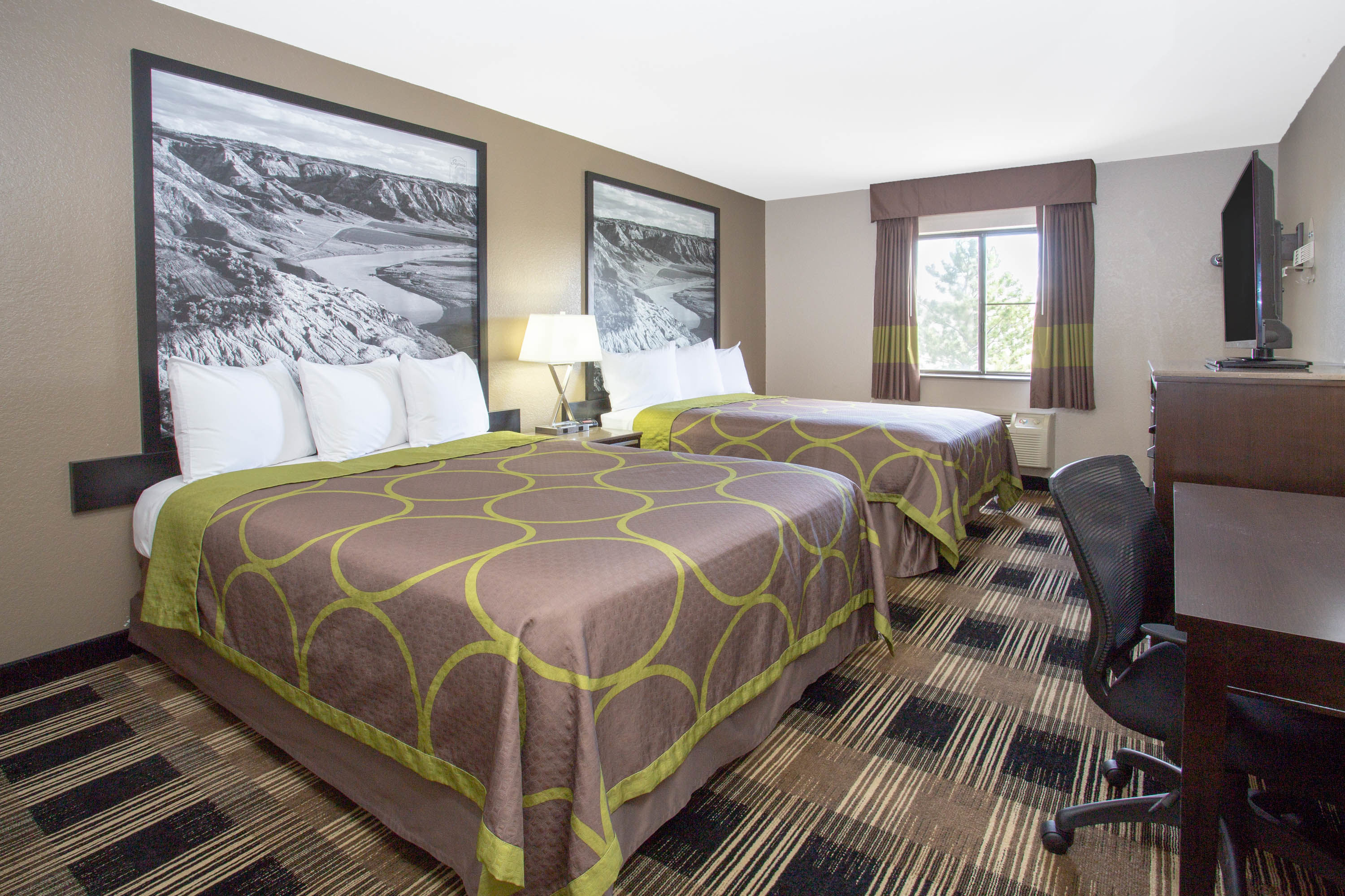 Guest room at the Super 8 by Wyndham Billings in Billings, Montana