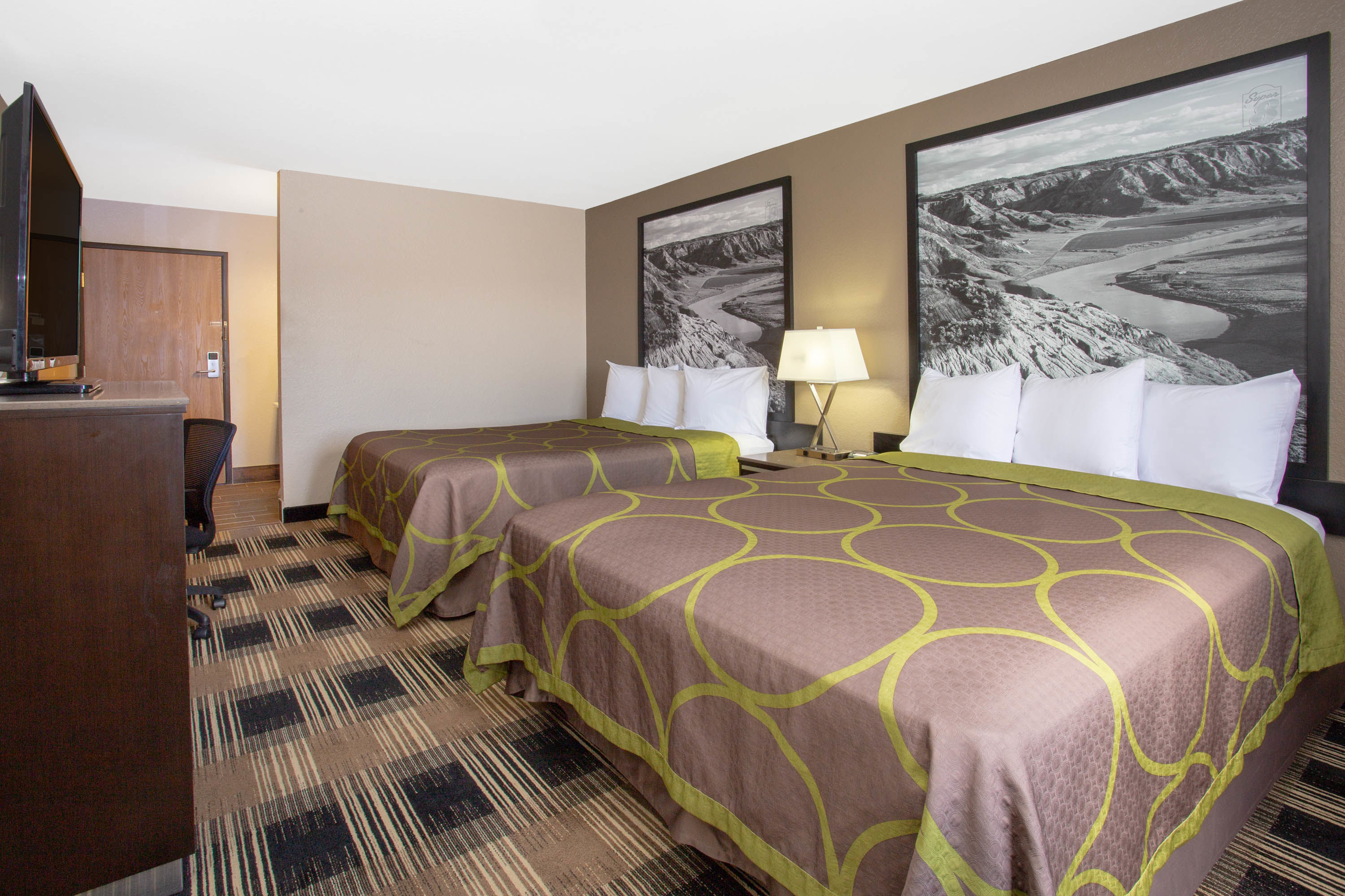 Guest room at the Super 8 by Wyndham Billings in Billings, Montana