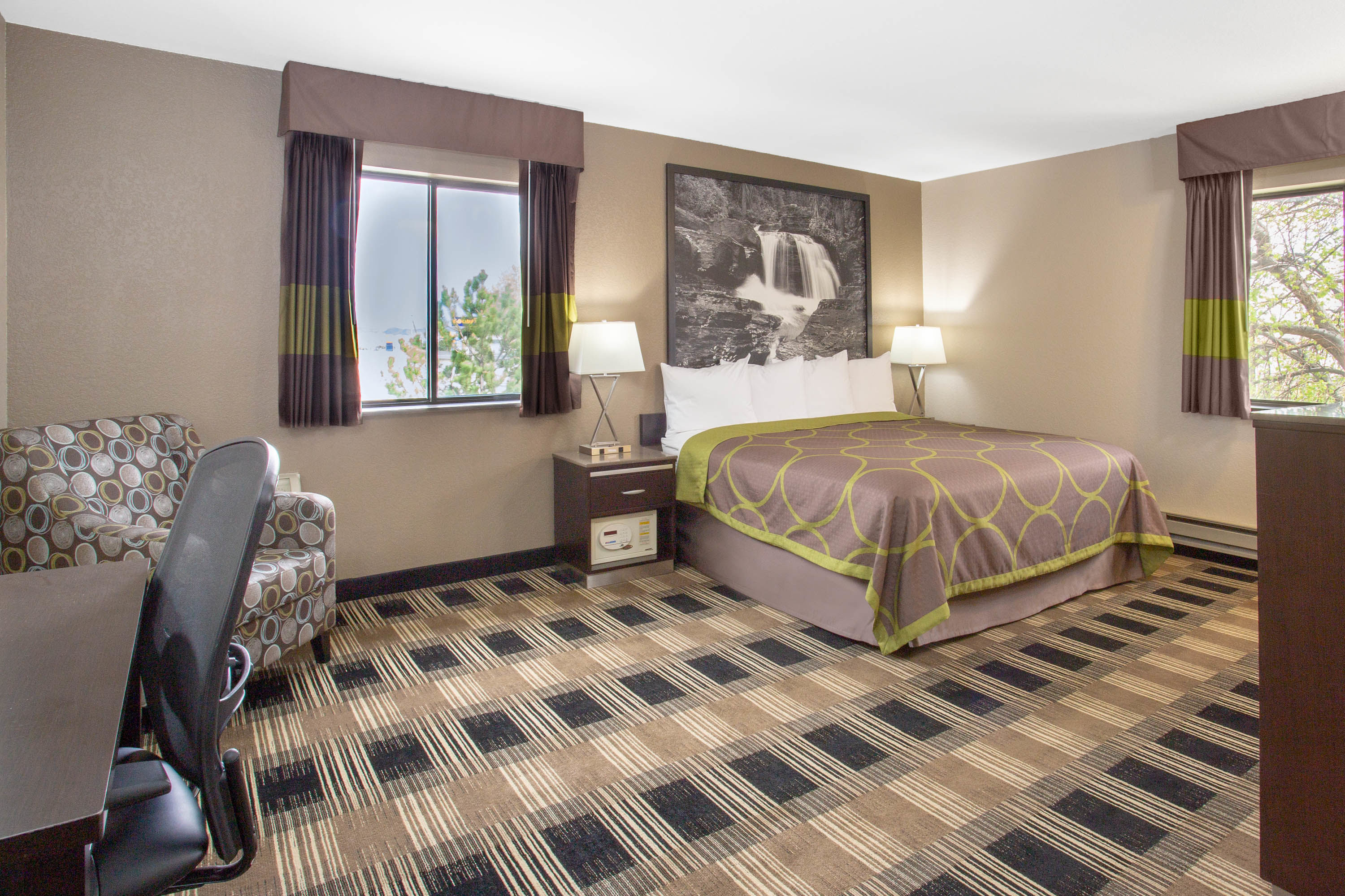 Guest room at the Super 8 by Wyndham Billings in Billings, Montana
