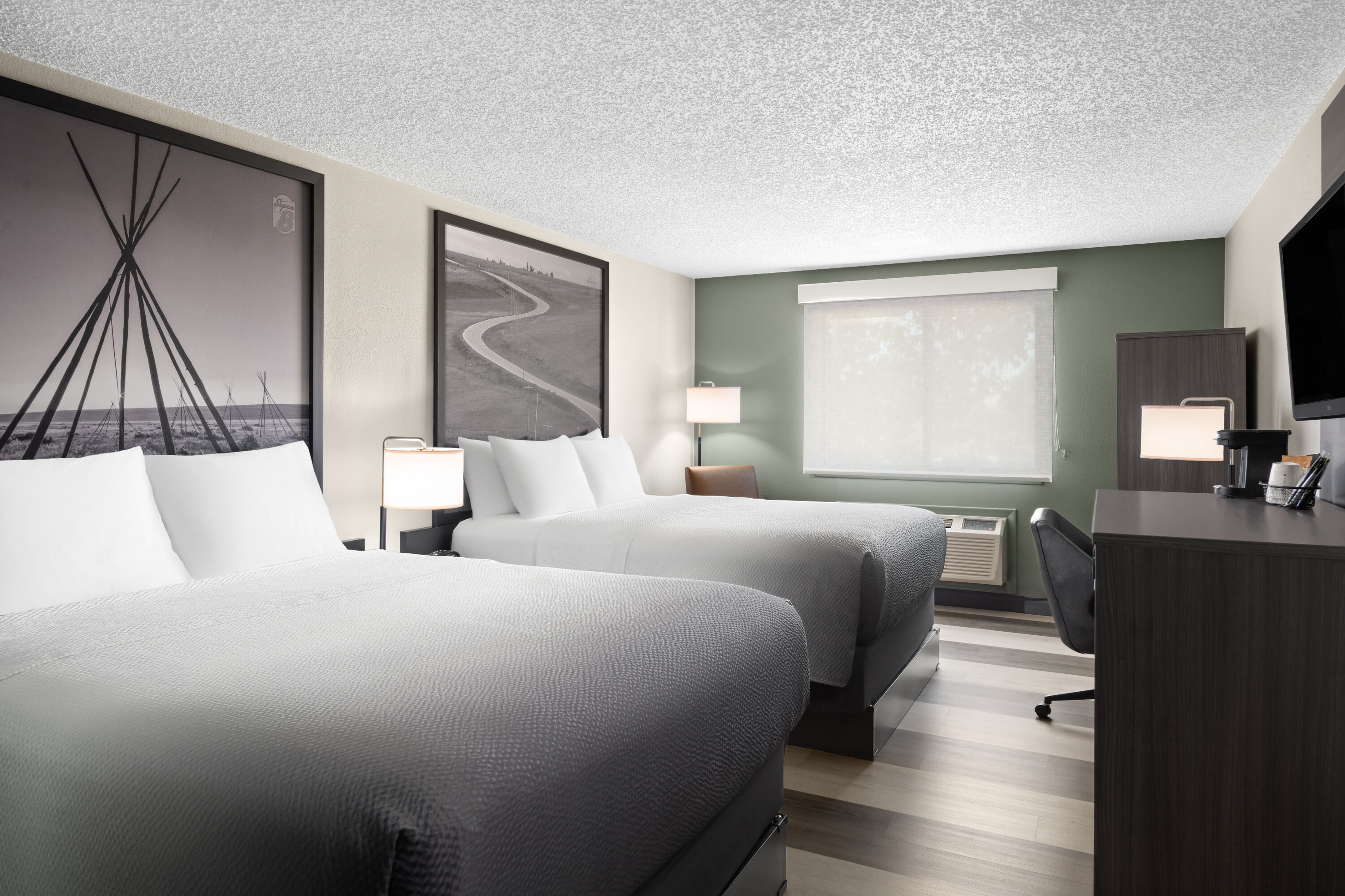 Guest room at the Super 8 by Wyndham Conrad in Conrad, Montana