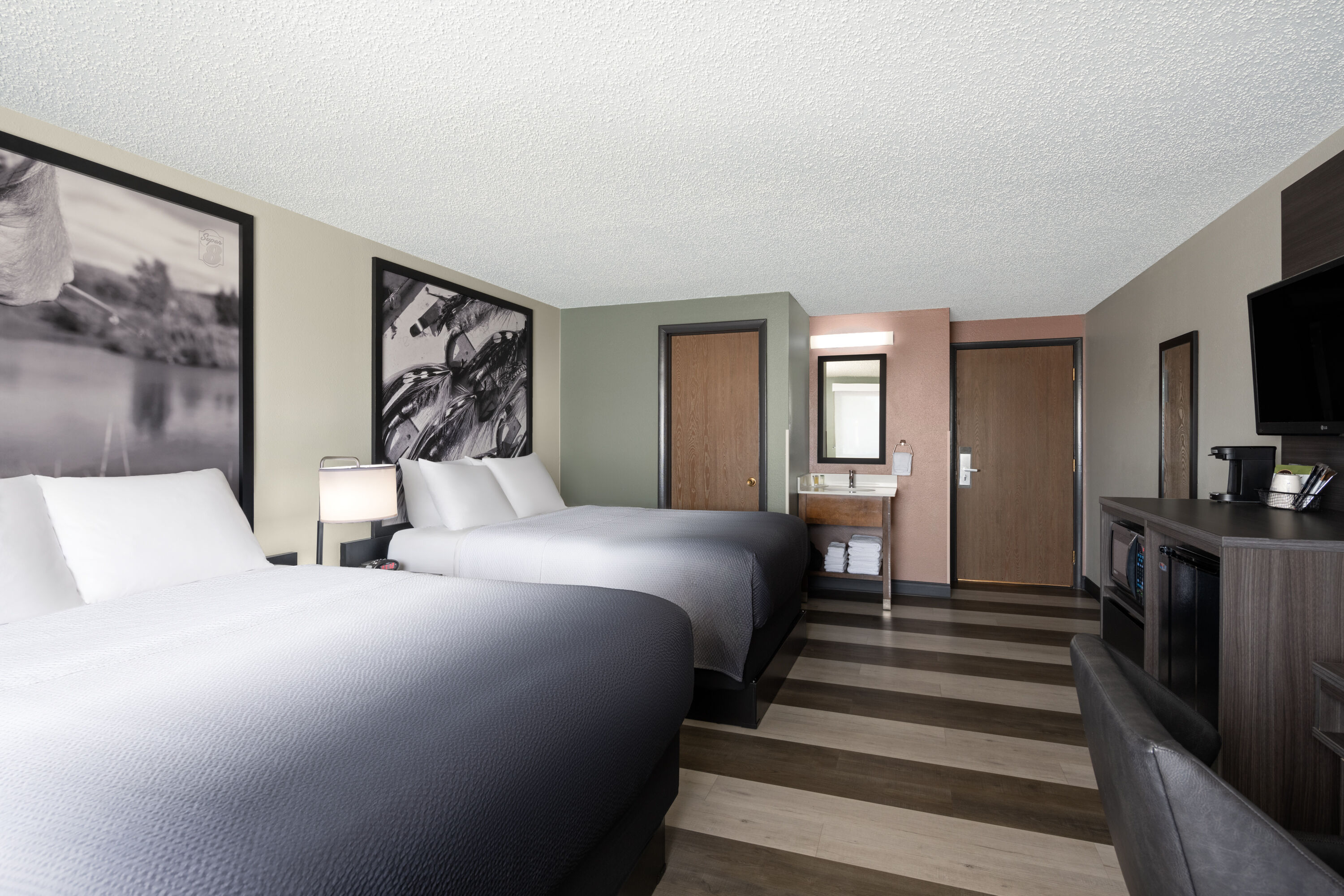 Guest room at the Super 8 by Wyndham Conrad in Conrad, Montana