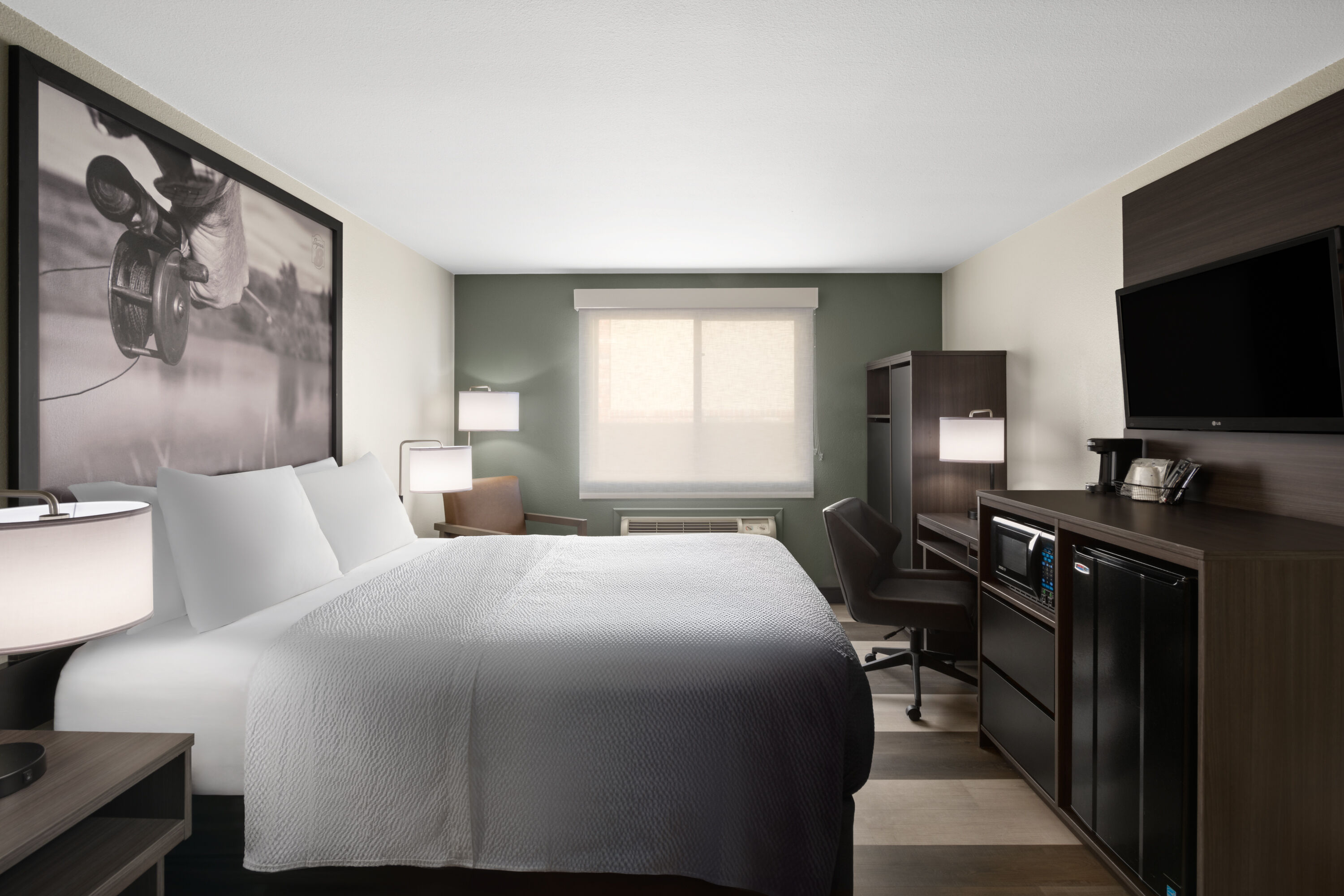 Guest room at the Super 8 by Wyndham Conrad in Conrad, Montana