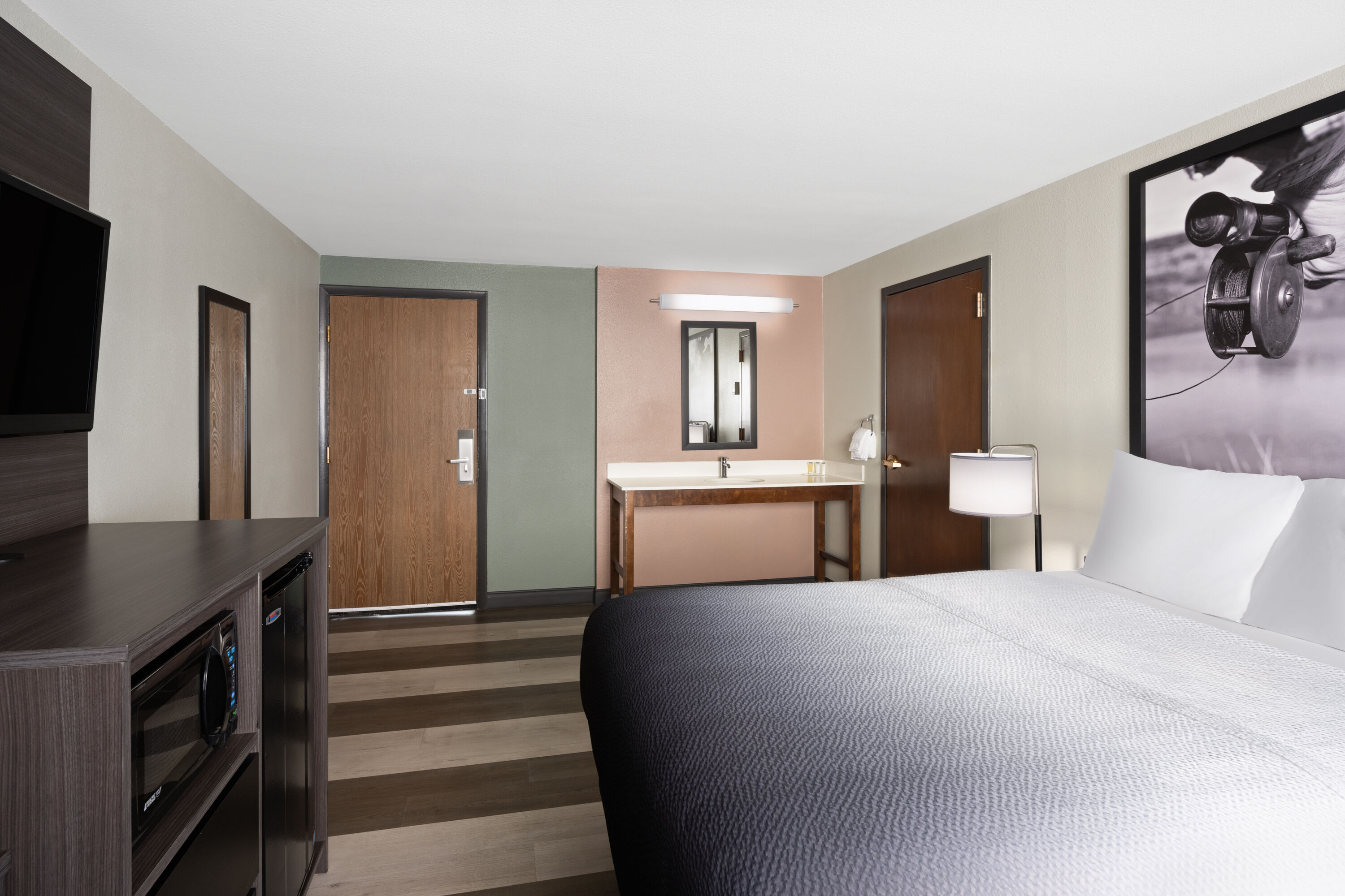 Guest room at the Super 8 by Wyndham Conrad in Conrad, Montana