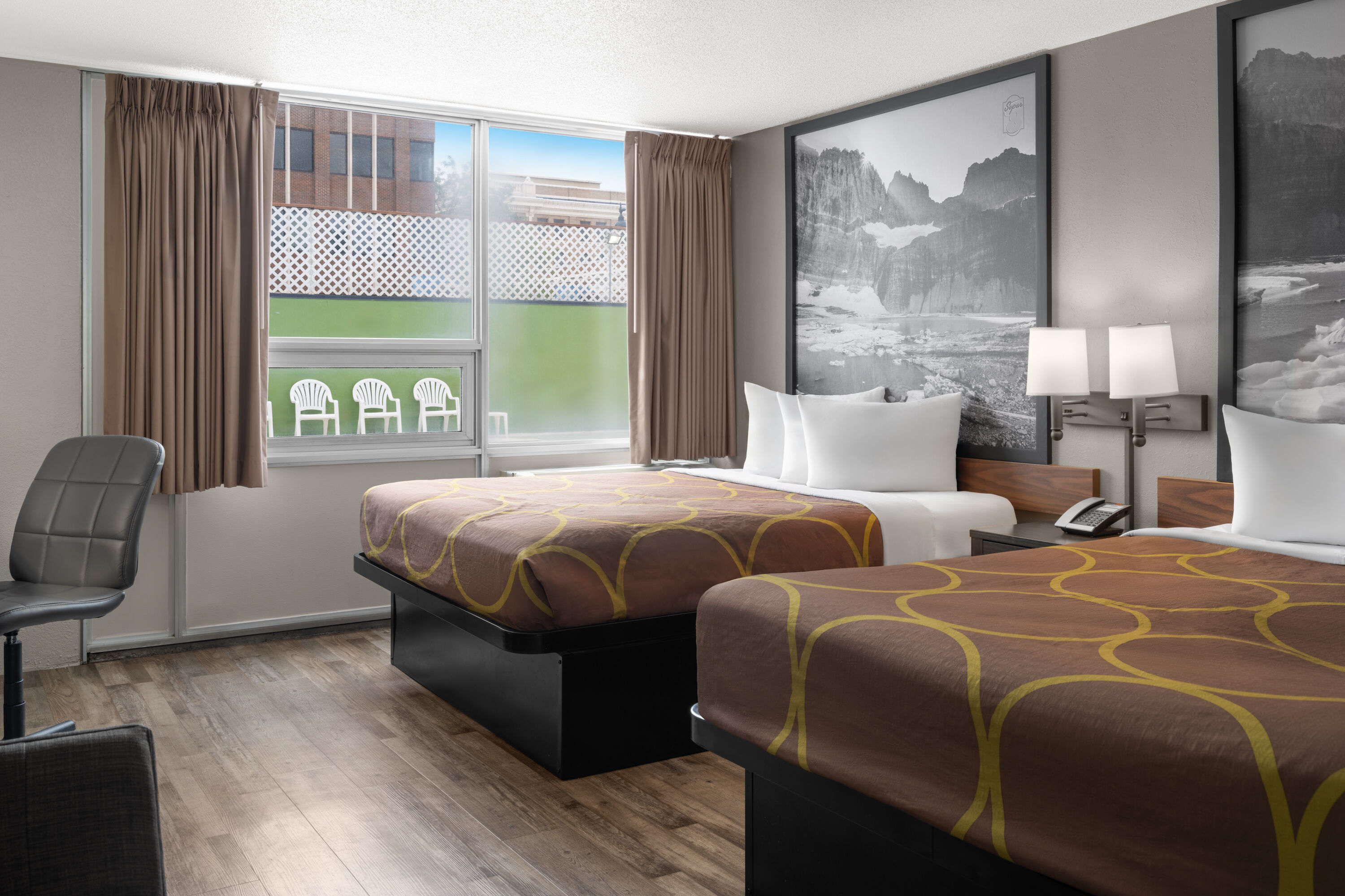Guest room at the Super 8 by Wyndham Great Falls City Center in Great Falls, Montana