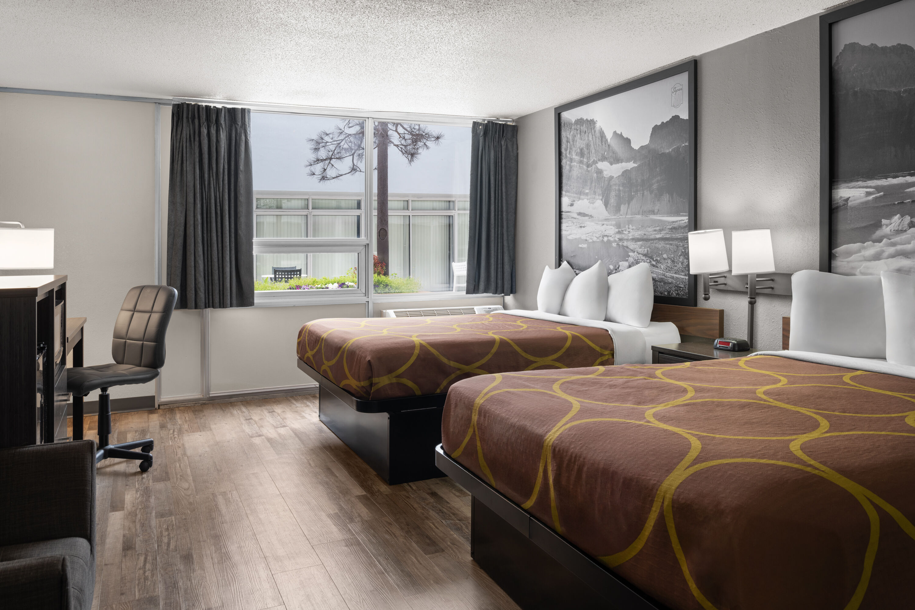 Guest room at the Super 8 by Wyndham Great Falls City Center in Great Falls, Montana