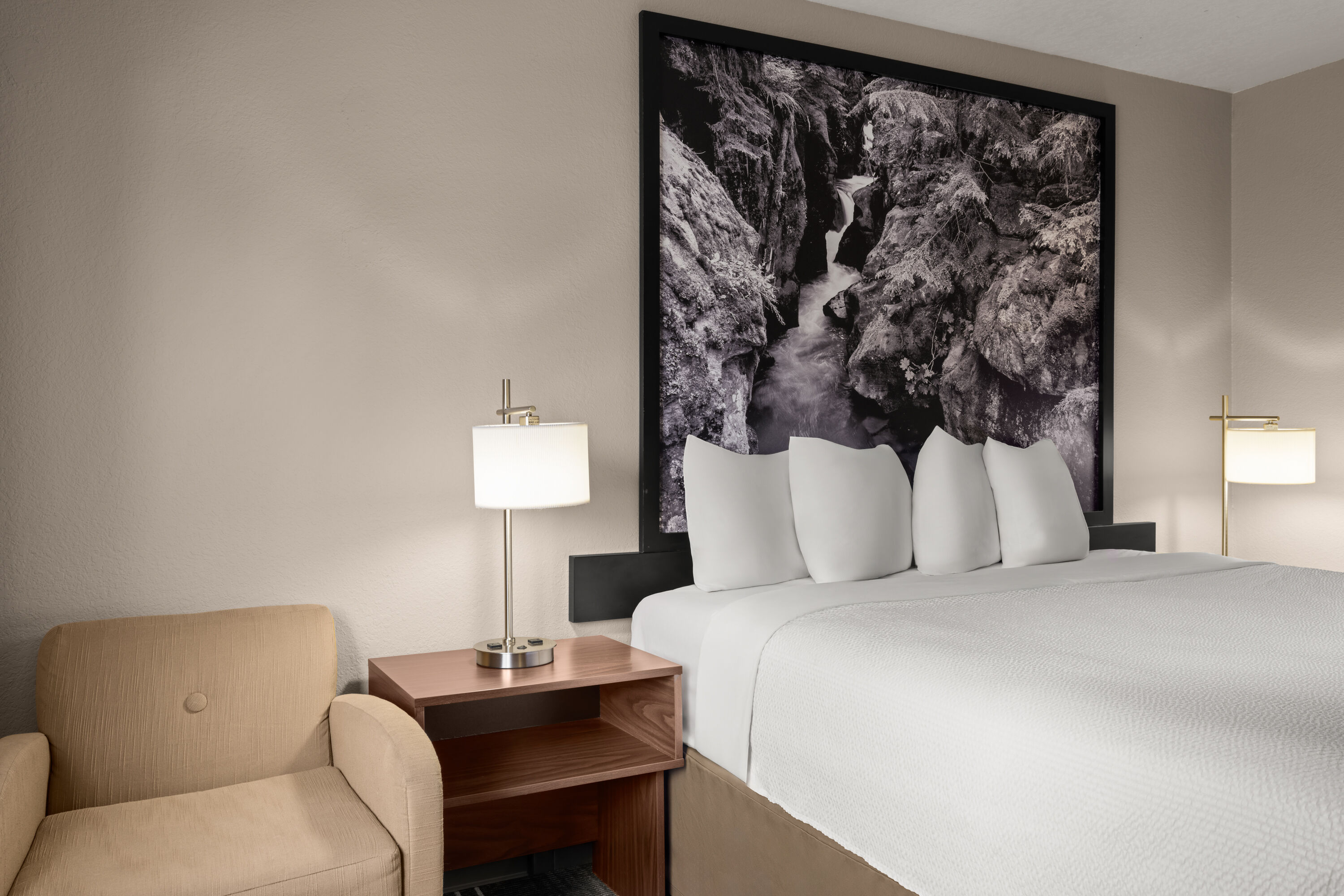 Guest room at the Super 8 by Wyndham Kalispell Glacier National Park in Kalispell, Montana