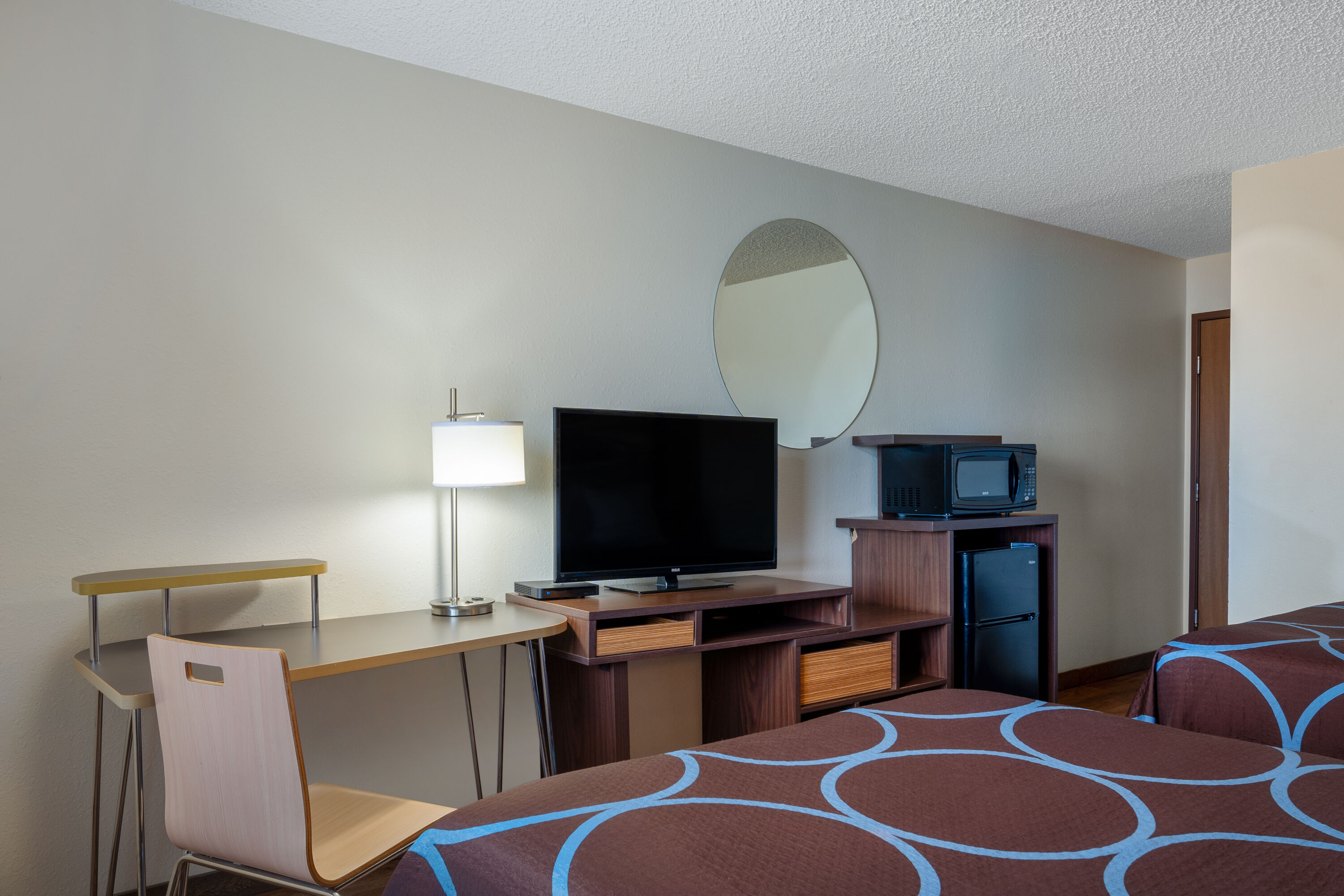 Guest room at the Super 8 by Wyndham Livingston Yellowstone in Livingston, Montana