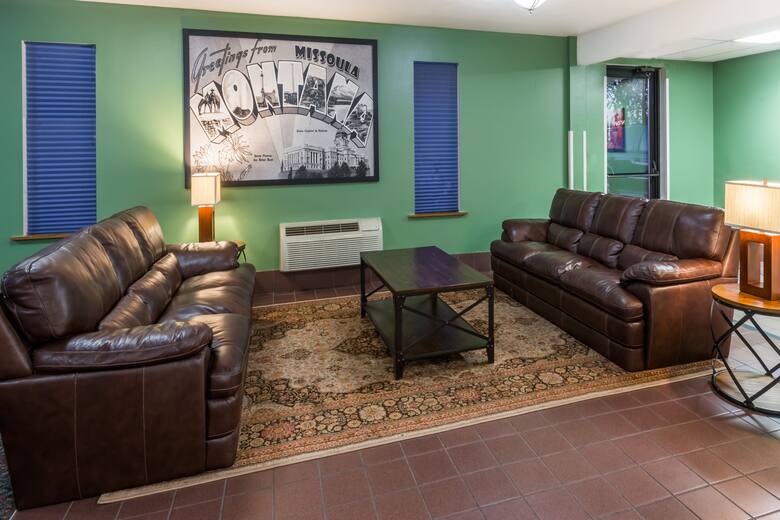 Super 8 Missoula/Reserve St. hotel lobby in Missoula, Montana