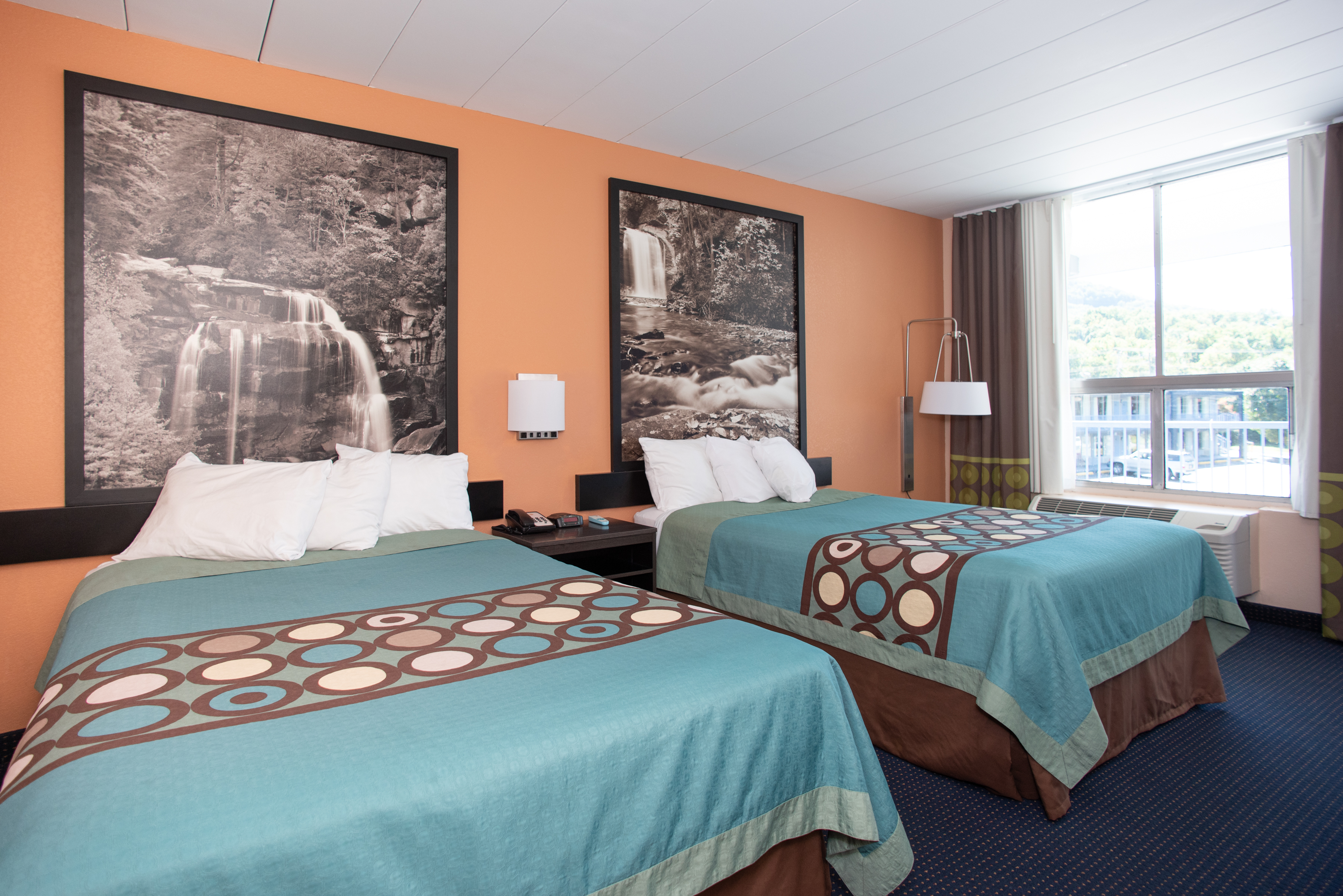 Guest room at the Super 8 by Wyndham Black Mountain in Black Mountain, North Carolina