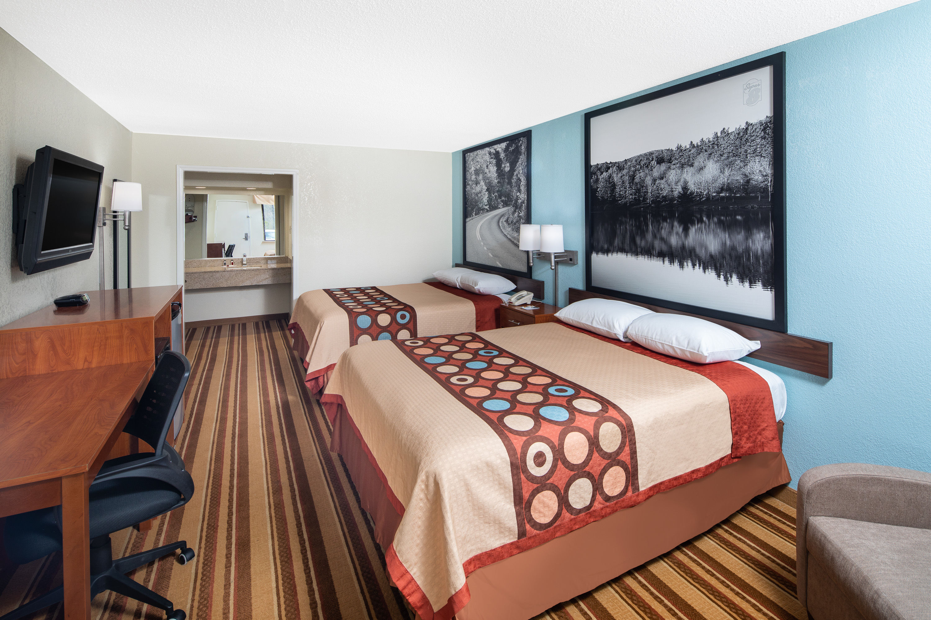 Guest room at the Super 8 by Wyndham Burlington NC in Burlington, North Carolina