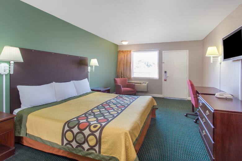 Guest room at the Super 8 Durham/University Area NC in Durham, North Carolina