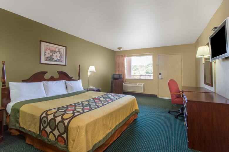 Guest room at the Super 8 Durham/University Area NC in Durham, North Carolina