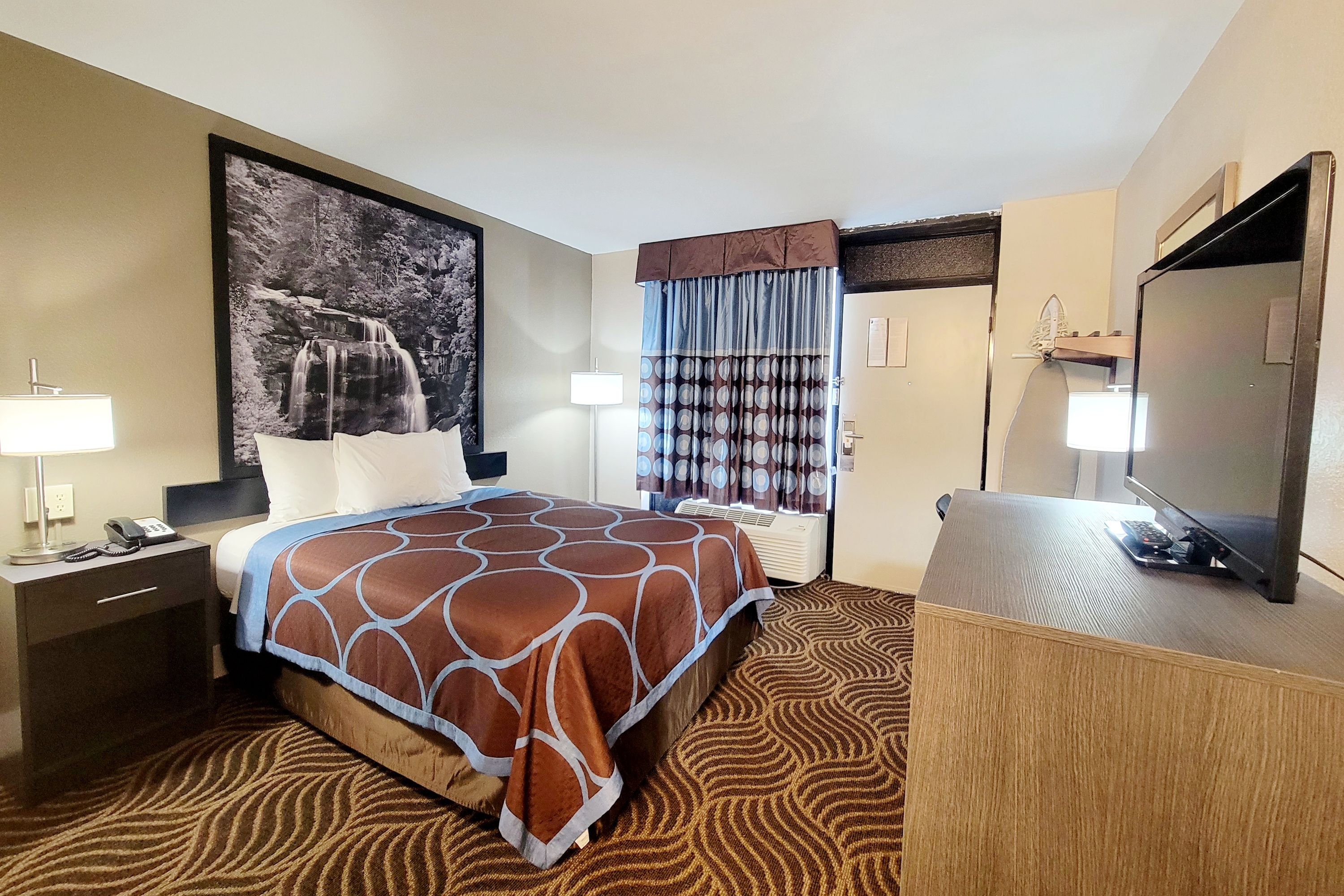 Guest room at the Super 8 by Wyndham Marion NC in Marion, North Carolina