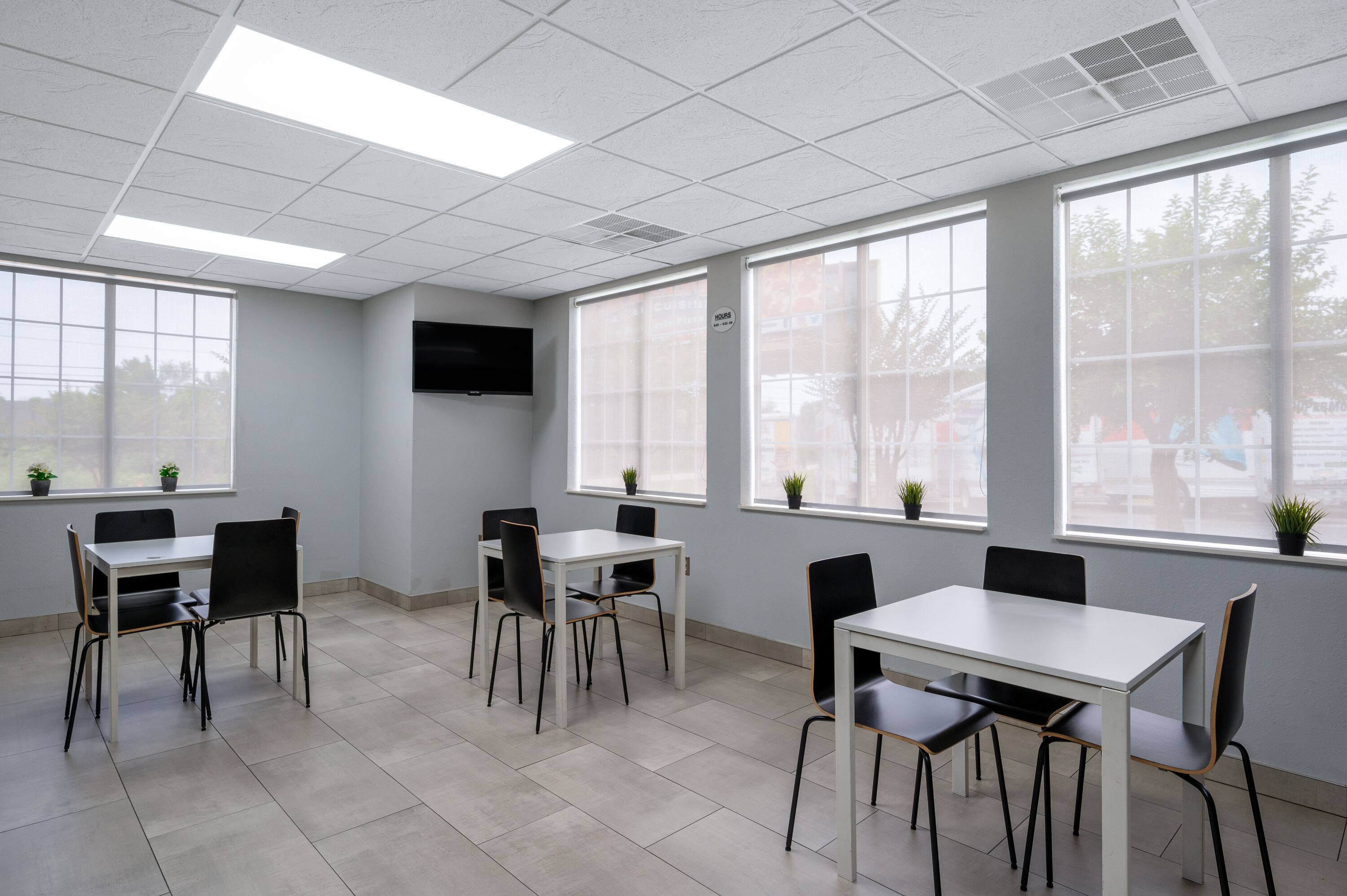 Super 8 by Wyndham Salisbury restaurant breakfast area with seating in Salisbury, North Carolina