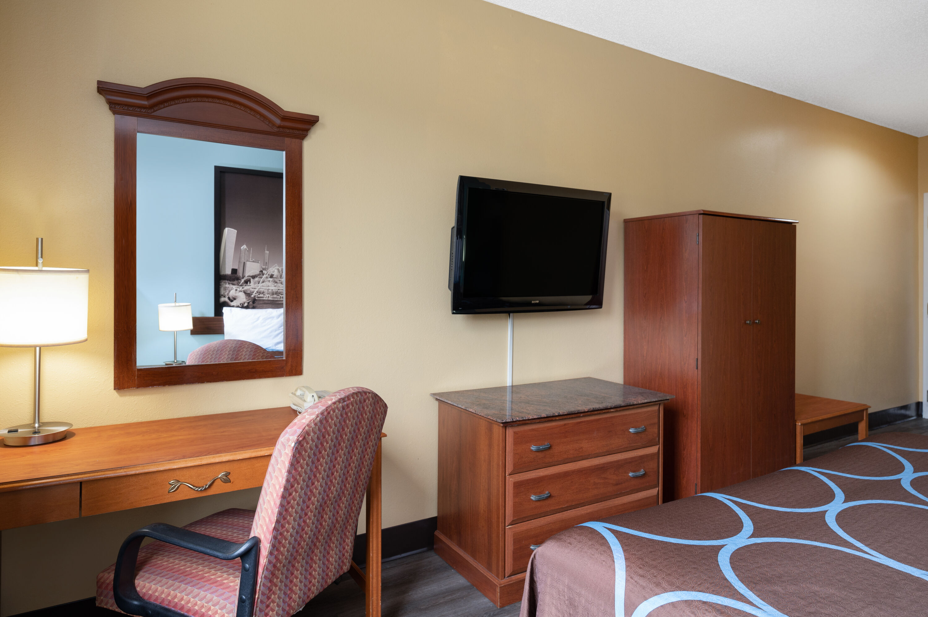 Guest room at the Super 8 by Wyndham Salisbury in Salisbury, North Carolina