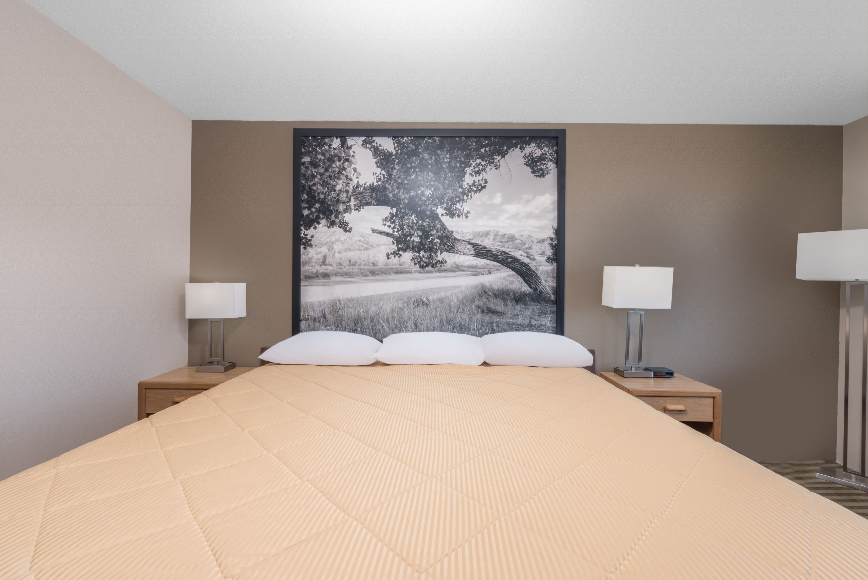 Guest room at the Super 8 by Wyndham Bowman in Bowman, North Dakota