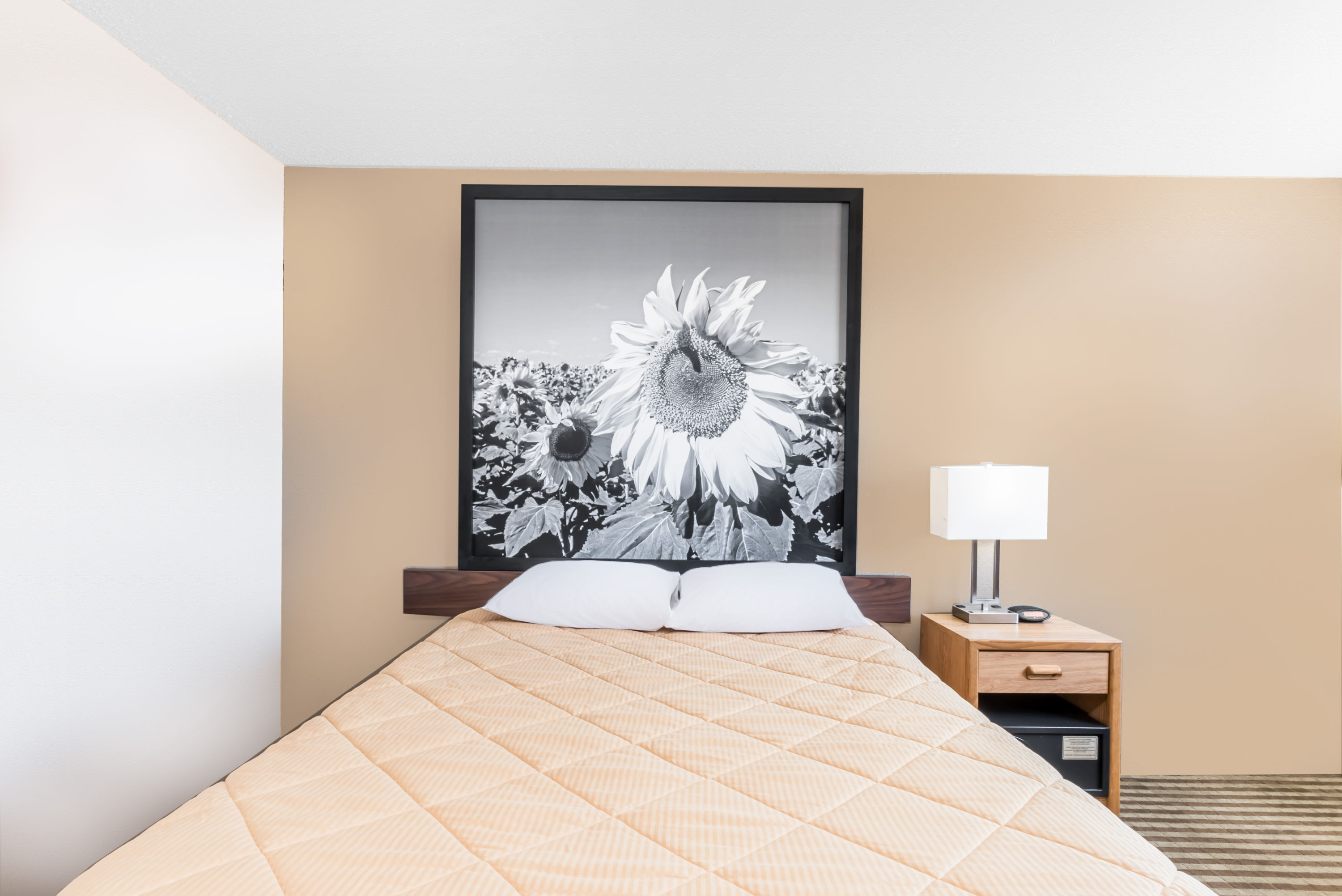 Guest room at the Super 8 by Wyndham Bowman in Bowman, North Dakota