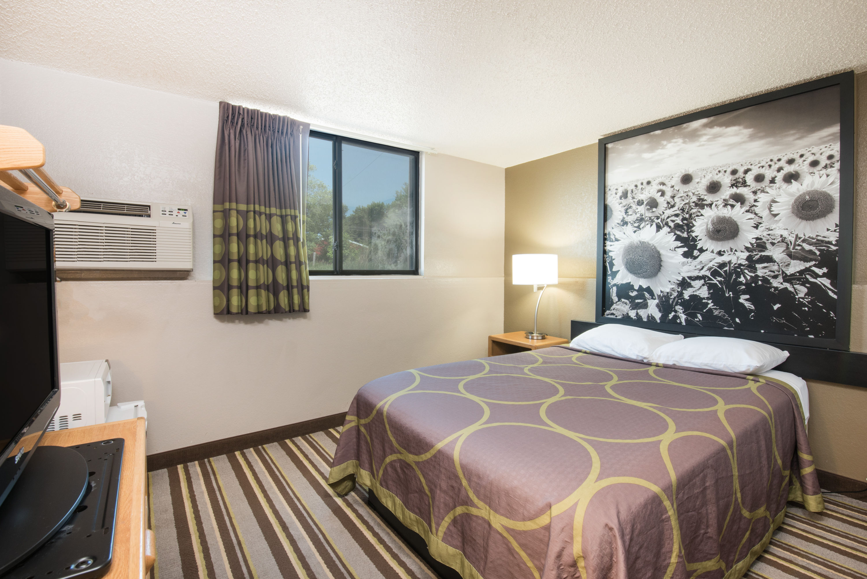 Guest room at the Super 8 by Wyndham Jamestown in Jamestown, North Dakota