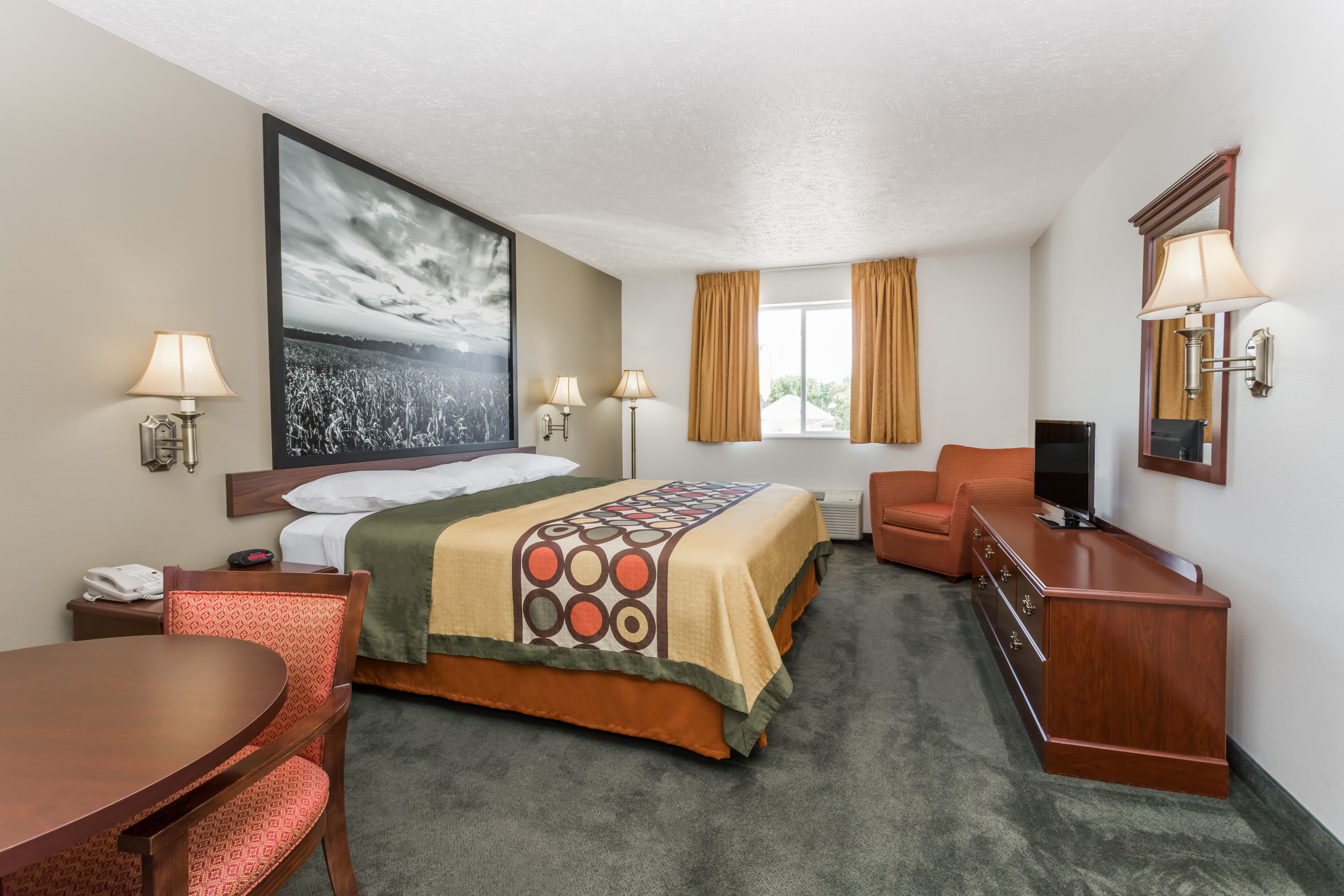 Guest room at the Super 8 by Wyndham Alma in Alma, Nebraska