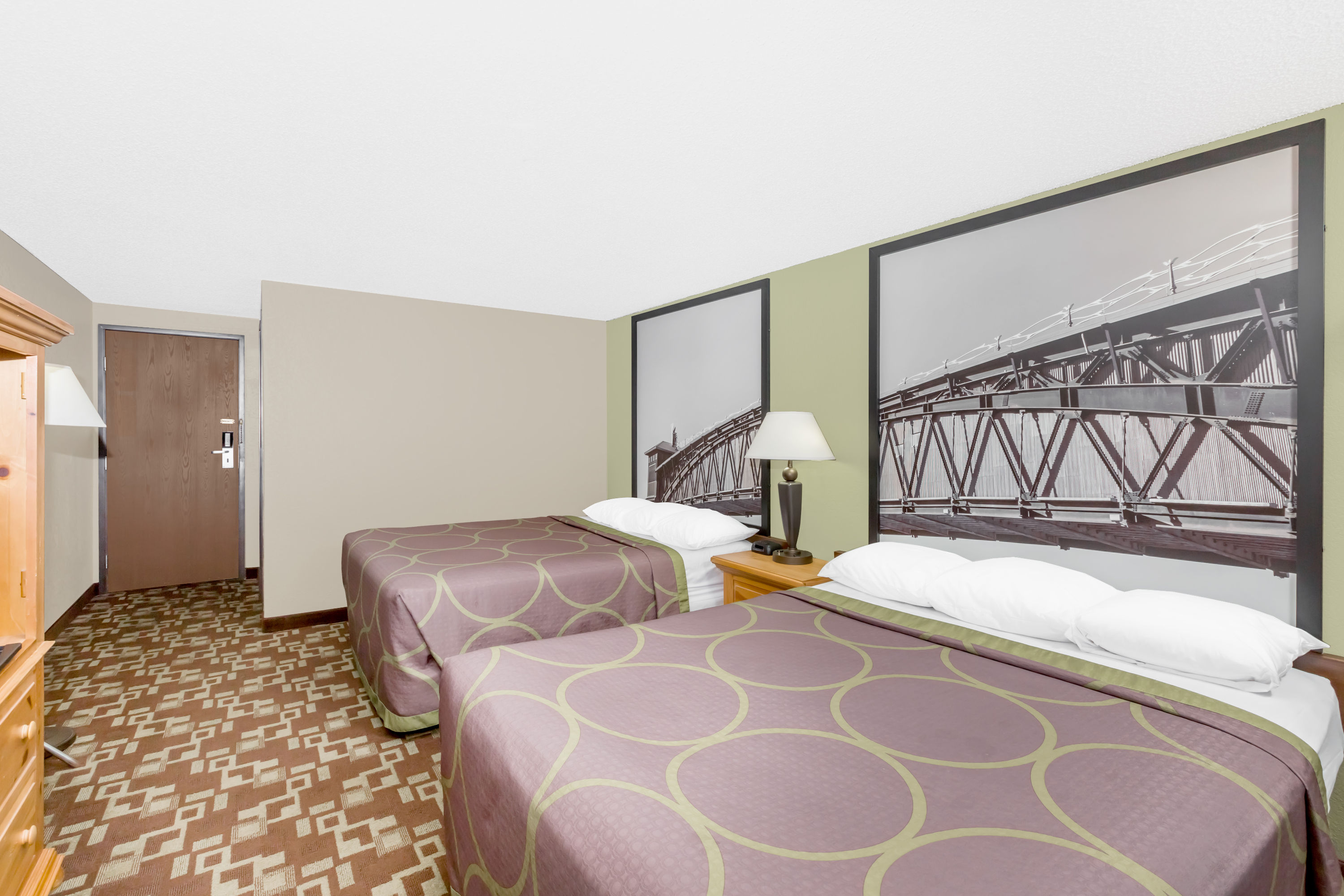 Guest room at the Super 8 by Wyndham Kearney in Kearney, Nebraska