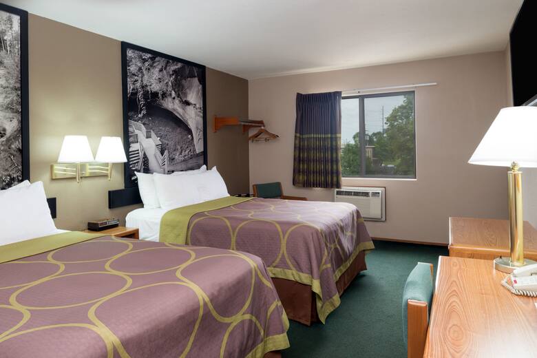 Guest room at the Super 8 Omaha NE in Omaha, Nebraska