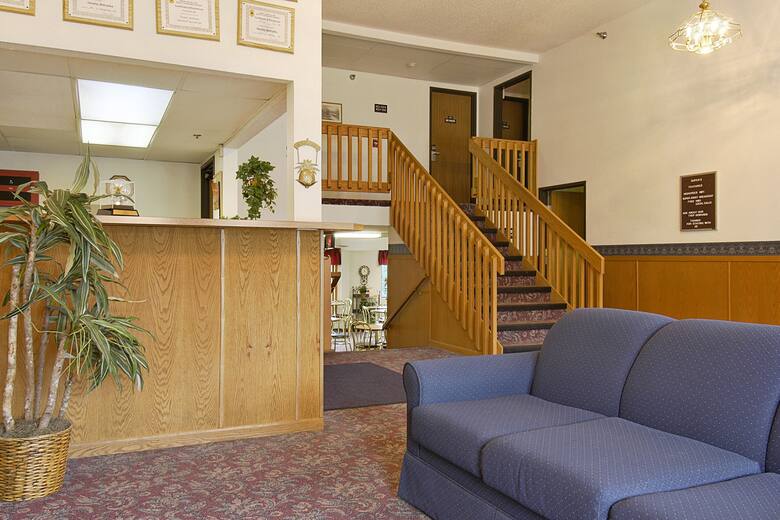 Super 8 Omaha/West Dodge hotel lobby in Omaha, Nebraska