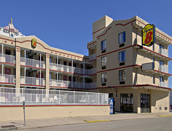 Exterior of Super 8 by Wyndham Atlantic City hotel in Atlantic City, New Jersey