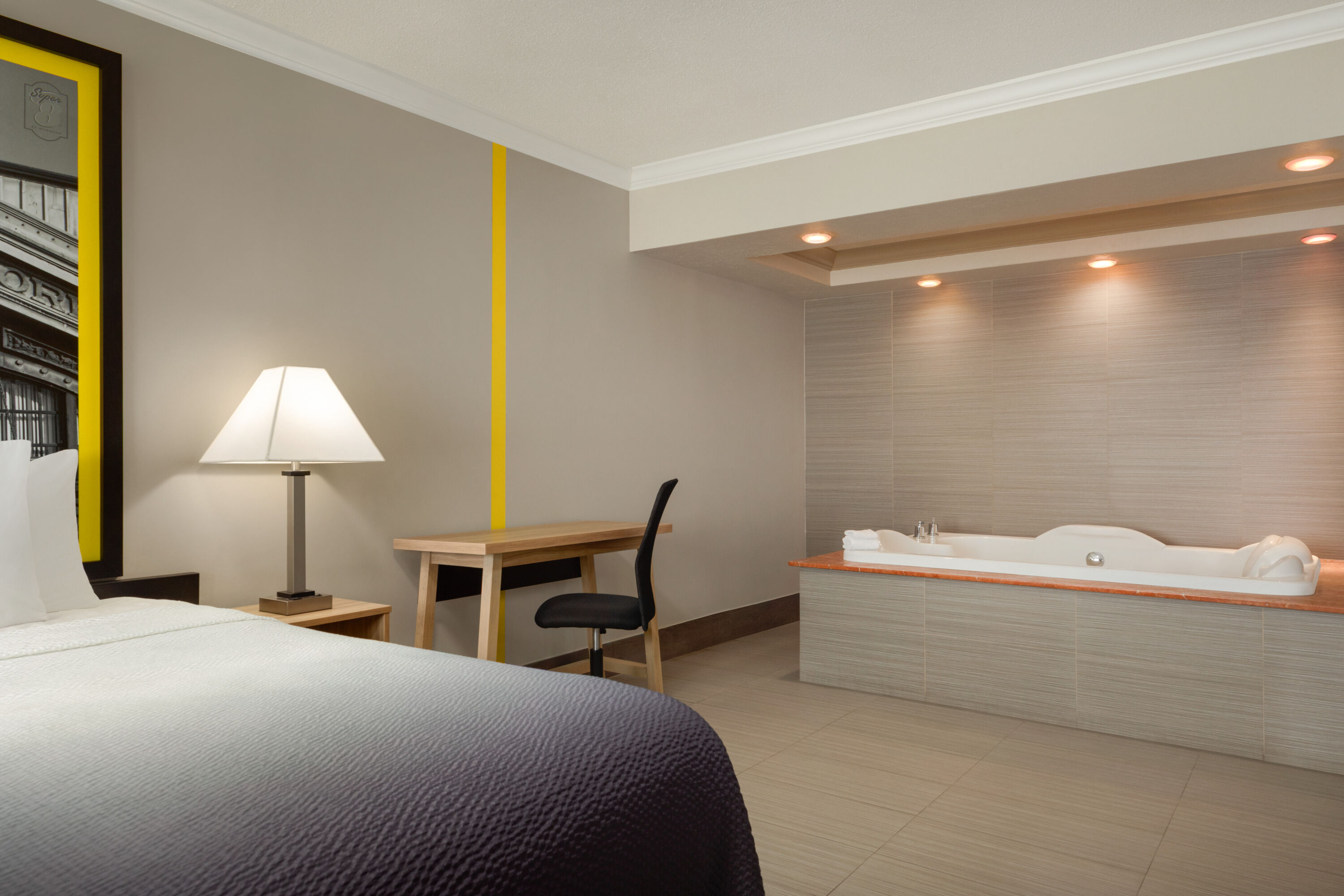 Super 8 by Wyndham Meadowlands hot tub suite in Carlstadt, New Jersey