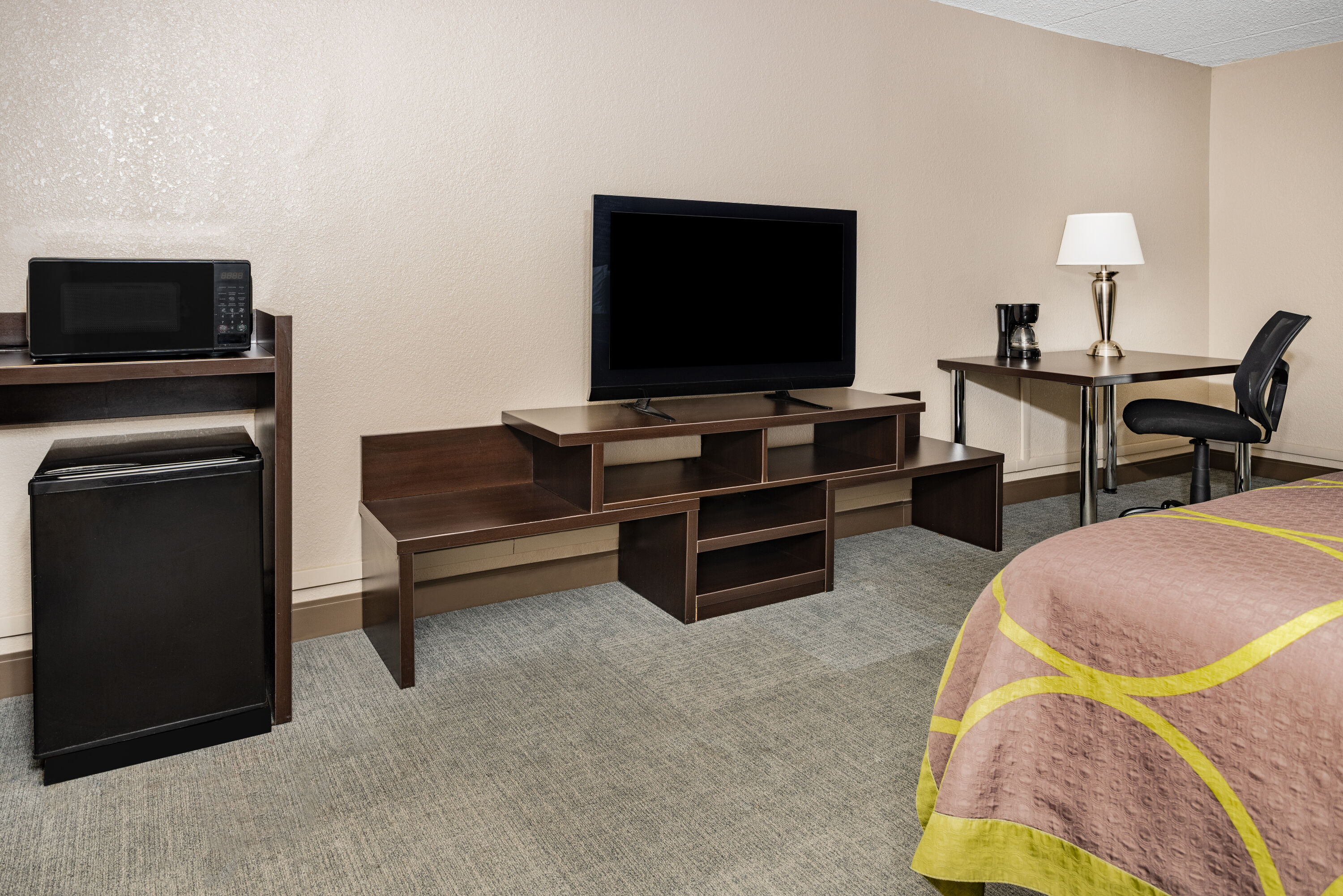 Guest room at the Super 8 by Wyndham Mount Laurel in Mount Laurel, New Jersey