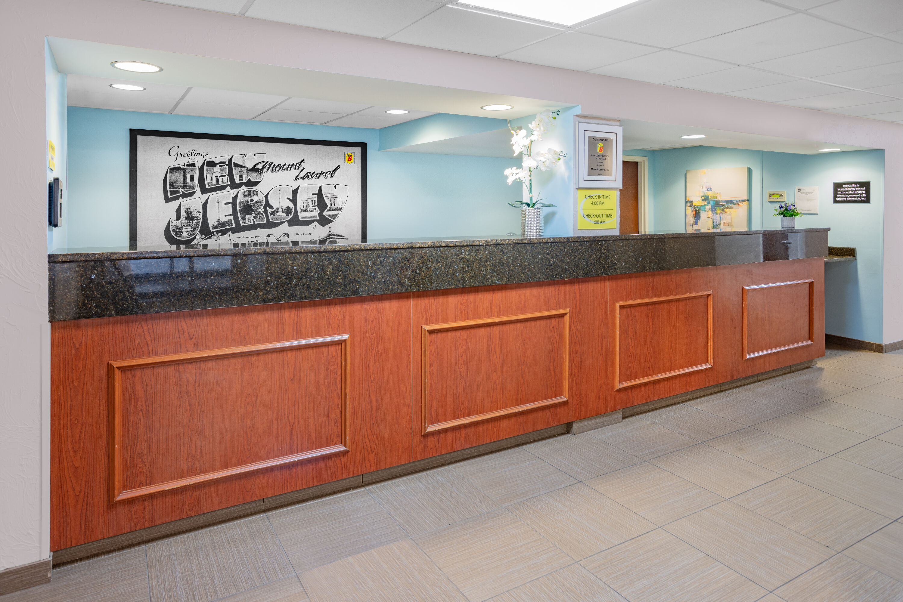 Super 8 by Wyndham Mount Laurel reception in Mount Laurel, New Jersey