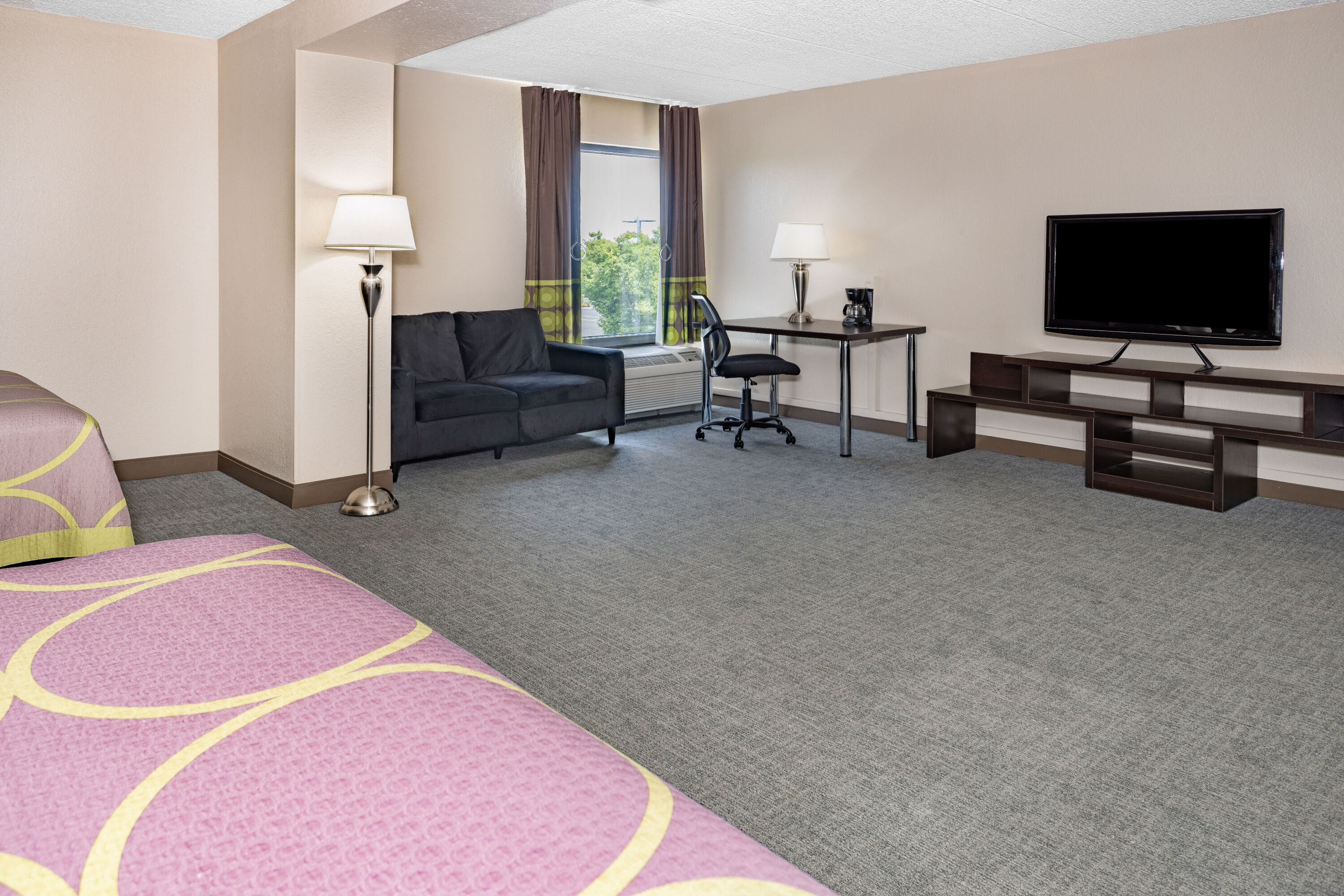Guest room at the Super 8 by Wyndham Mount Laurel in Mount Laurel, New Jersey