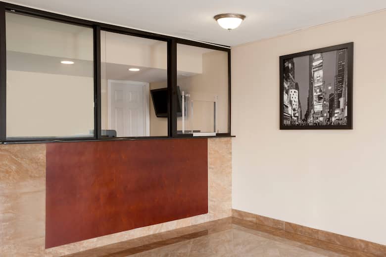 Super 8 Rahway/Newark hotel lobby in Rahway, New Jersey