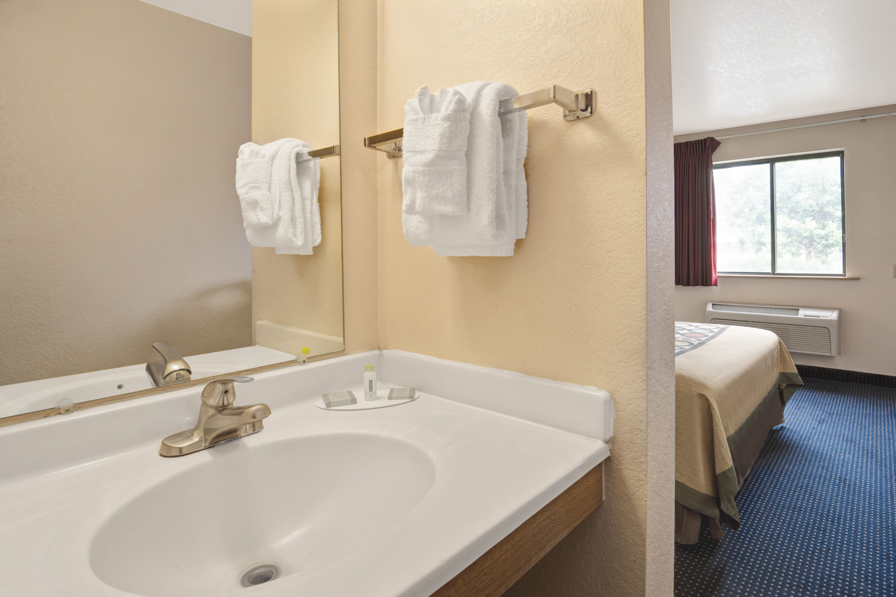 Guest room at the Super 8 by Wyndham Albuquerque West/Coors Blvd in Albuquerque, New Mexico