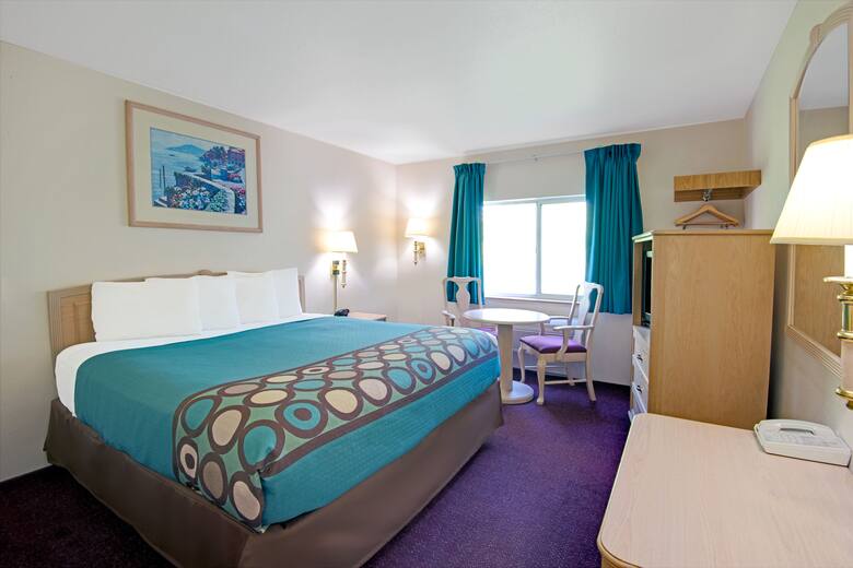 Guest room at the Super 8 Albuquerque East in Albuquerque, New Mexico