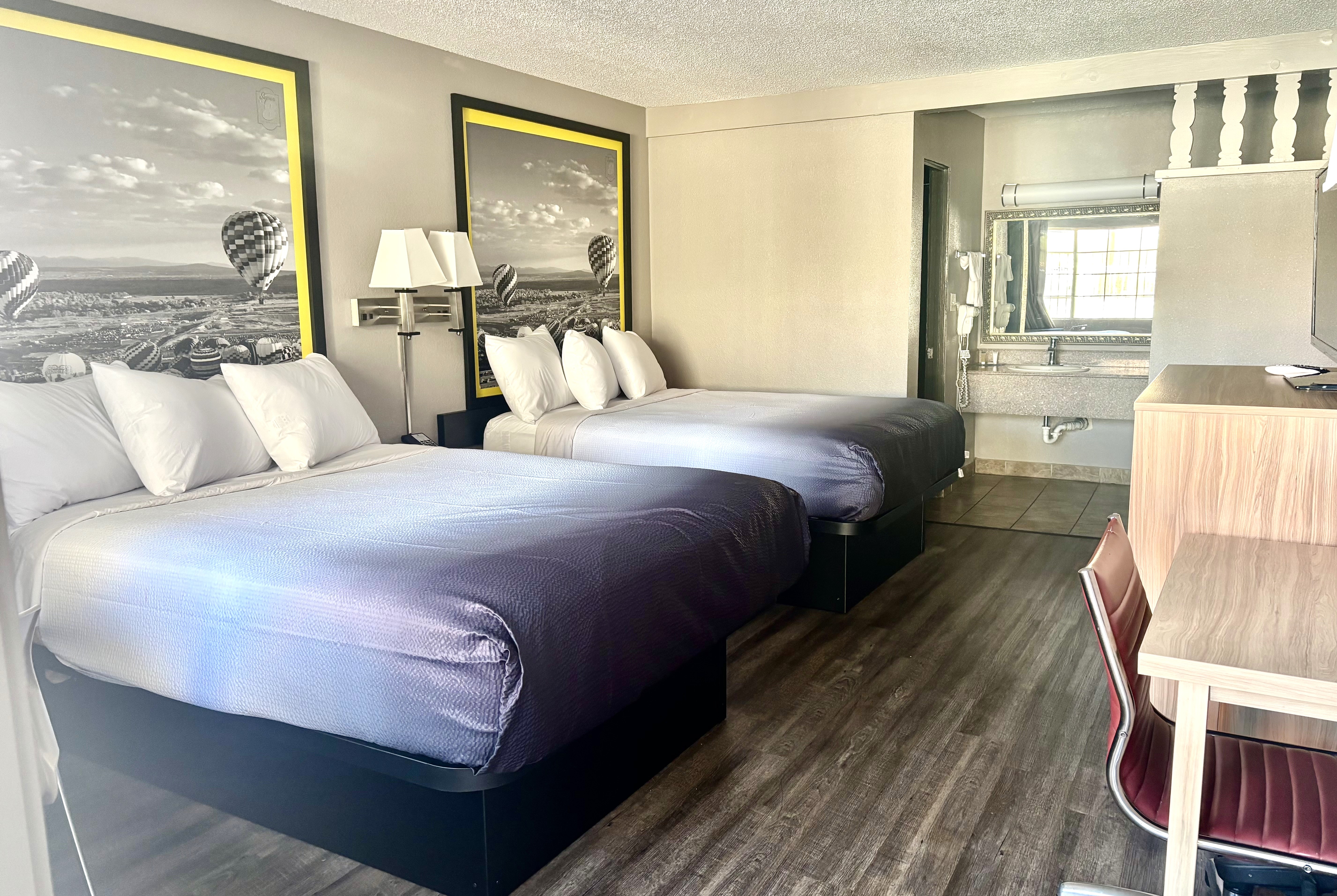 Guest room at the Super 8 by Wyndham Albuquerque Downtown in Albuquerque, New Mexico