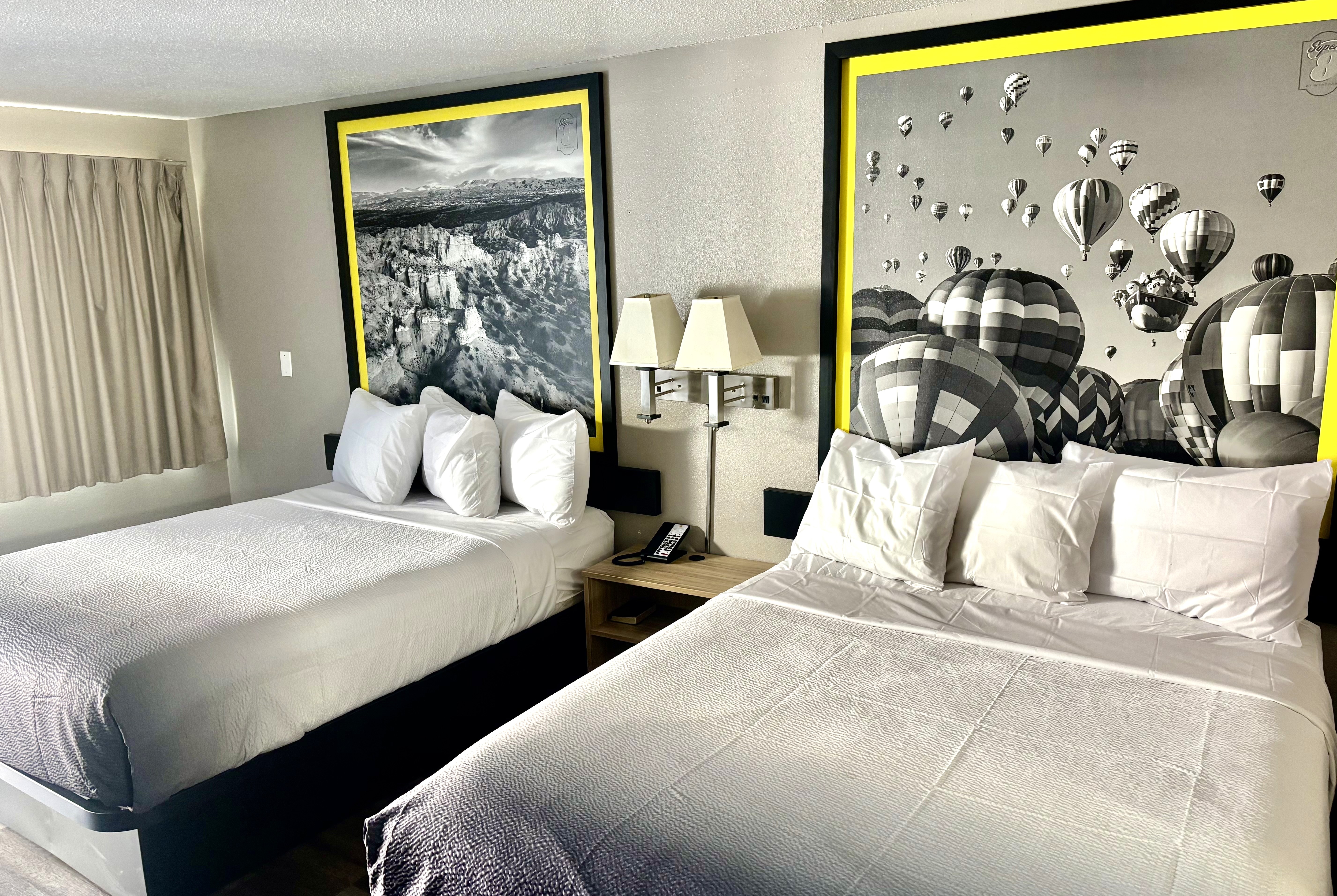 Guest room at the Super 8 by Wyndham Albuquerque Downtown in Albuquerque, New Mexico