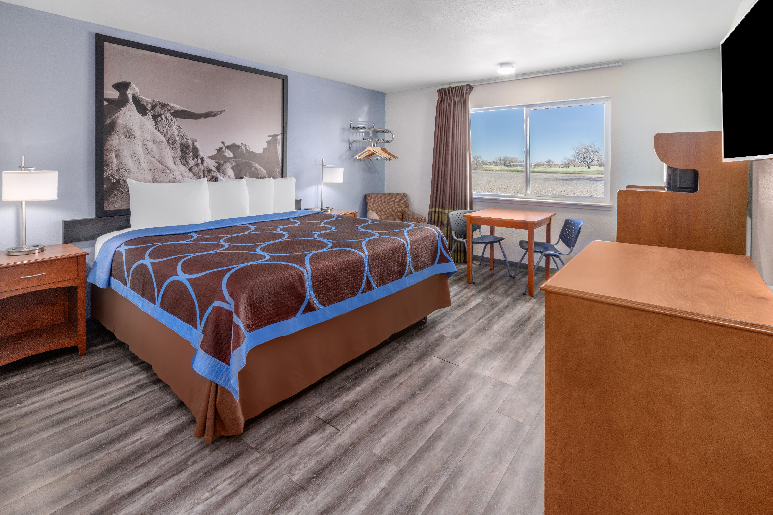 Guest room at the Super 8 by Wyndham Clayton in Clayton, New Mexico