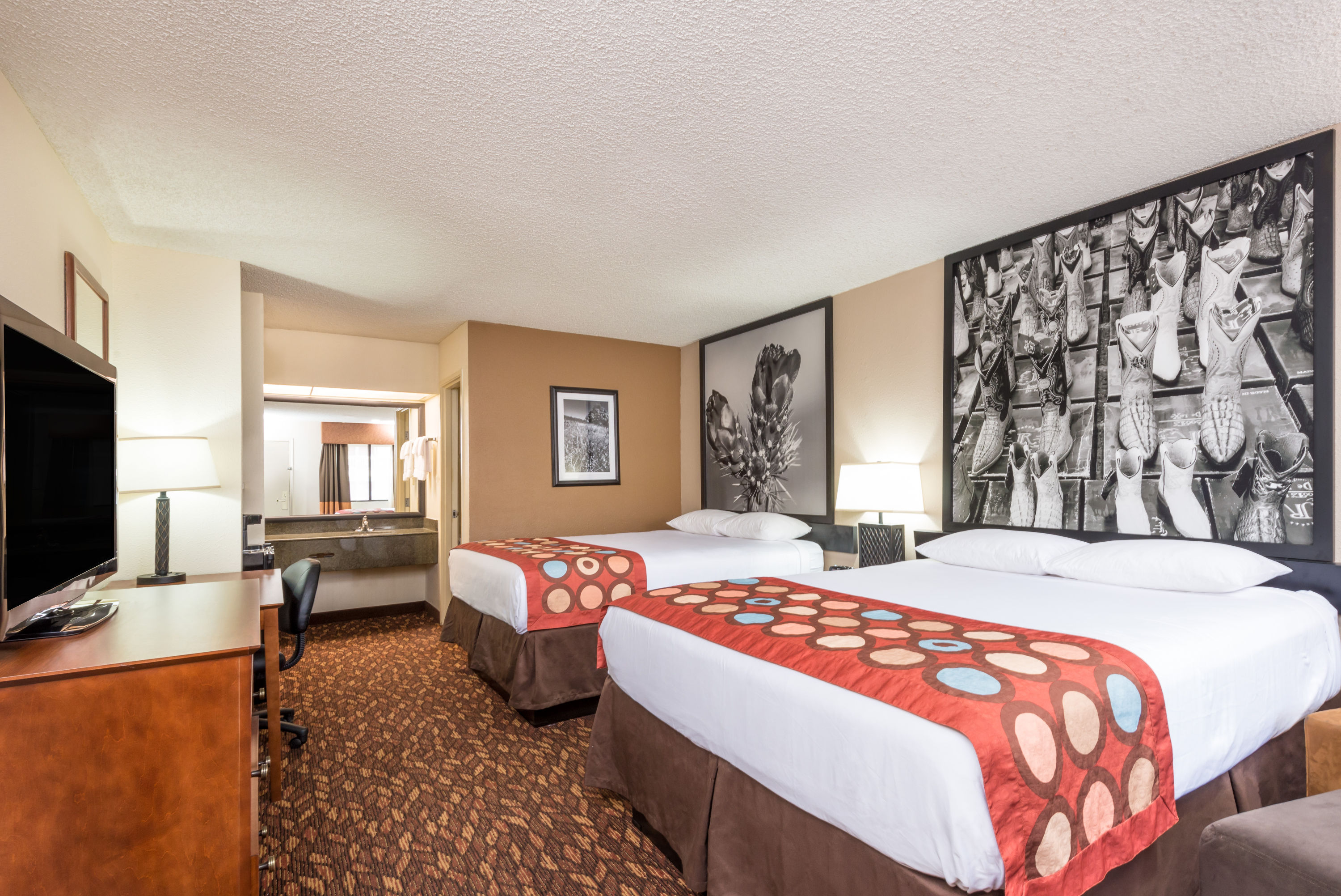 Guest room at the Super 8 by Wyndham Clovis in Clovis, New Mexico
