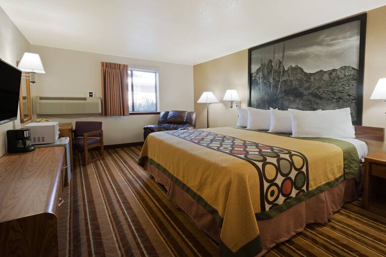 Guest room at the Super 8 Las Cruces/White Sands Area in Las Cruces, New Mexico