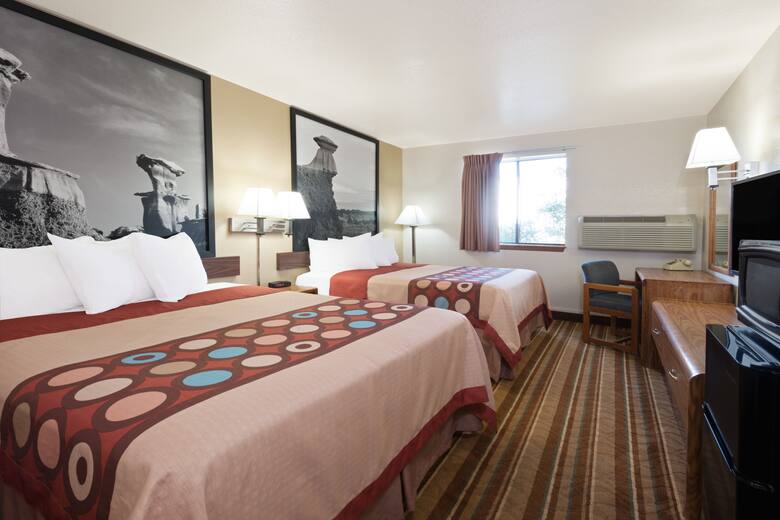Guest room at the Super 8 Las Cruces/White Sands Area in Las Cruces, New Mexico
